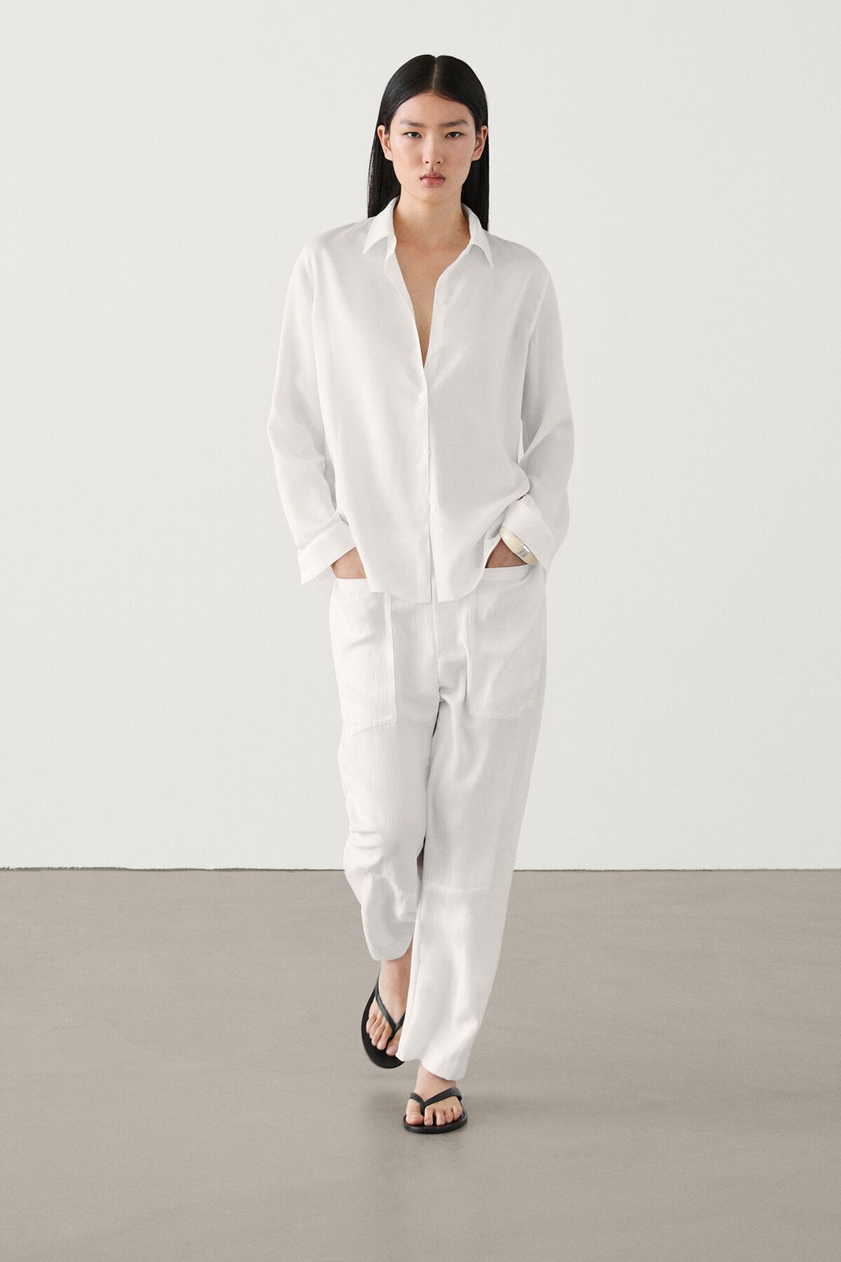 Massimo Dutti Regular Fit Hafif %100 Liyosel Gömlek
