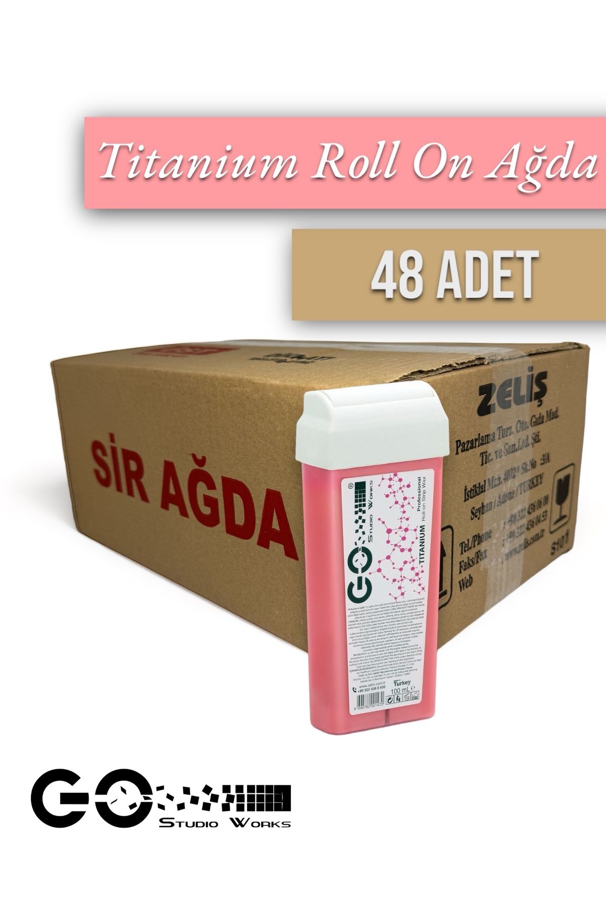 Go Studio Works Kartuş Ağda Roll On Titanium 48 ADET (1 koli)