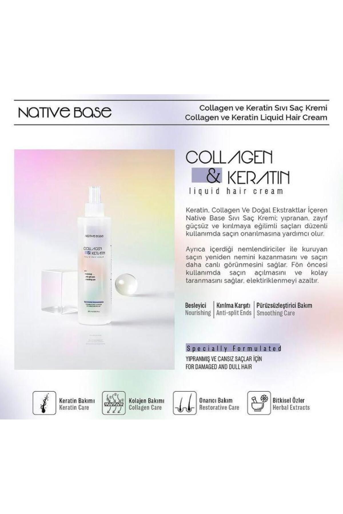 Native Base Keratin&Collagen Sıvı Saç Kremi 250 Ml