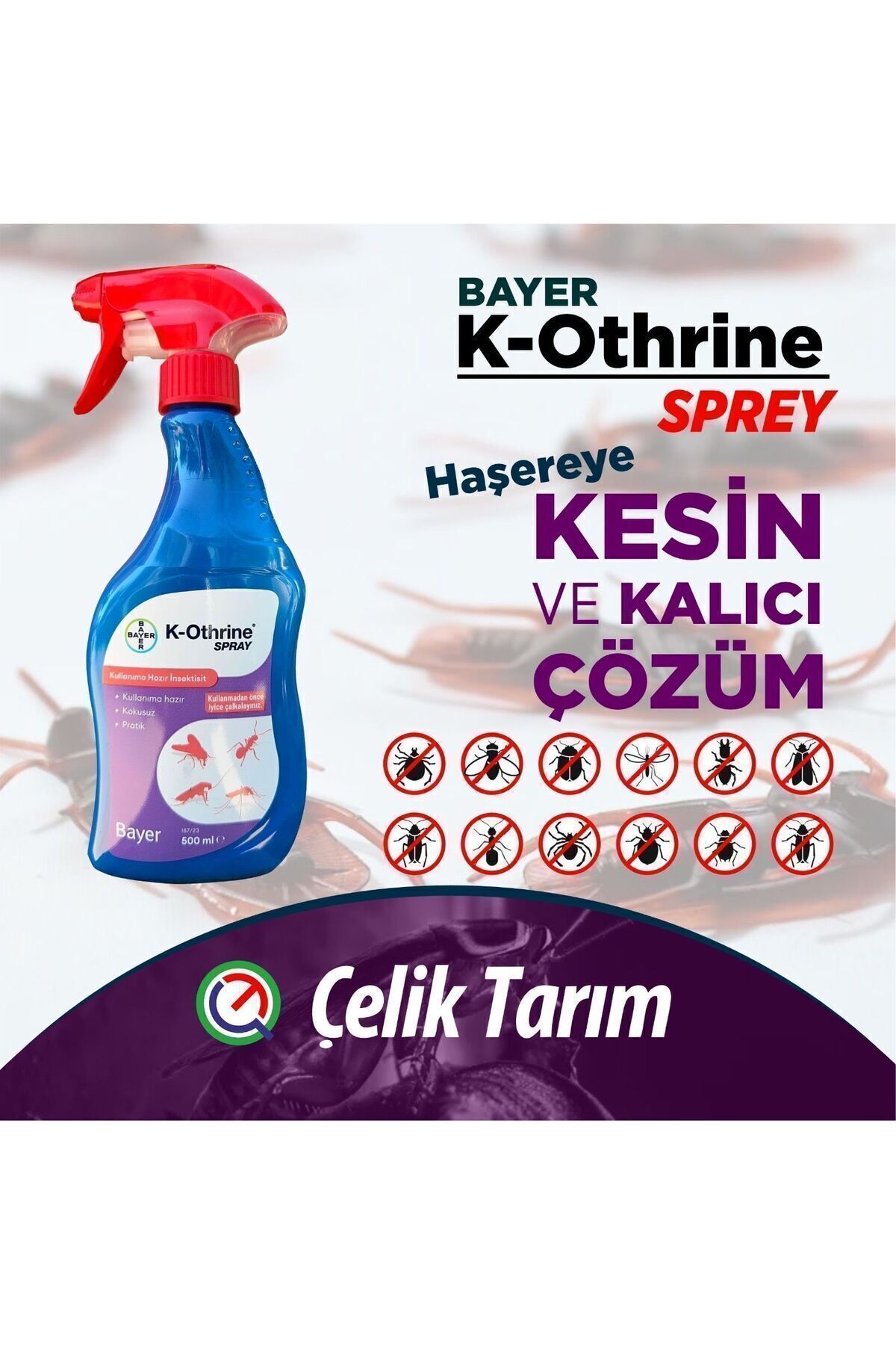 Bayer K Othrine 500ml Kullanıma Hazır Sprey Bit Pire Hamamböceği Karınca