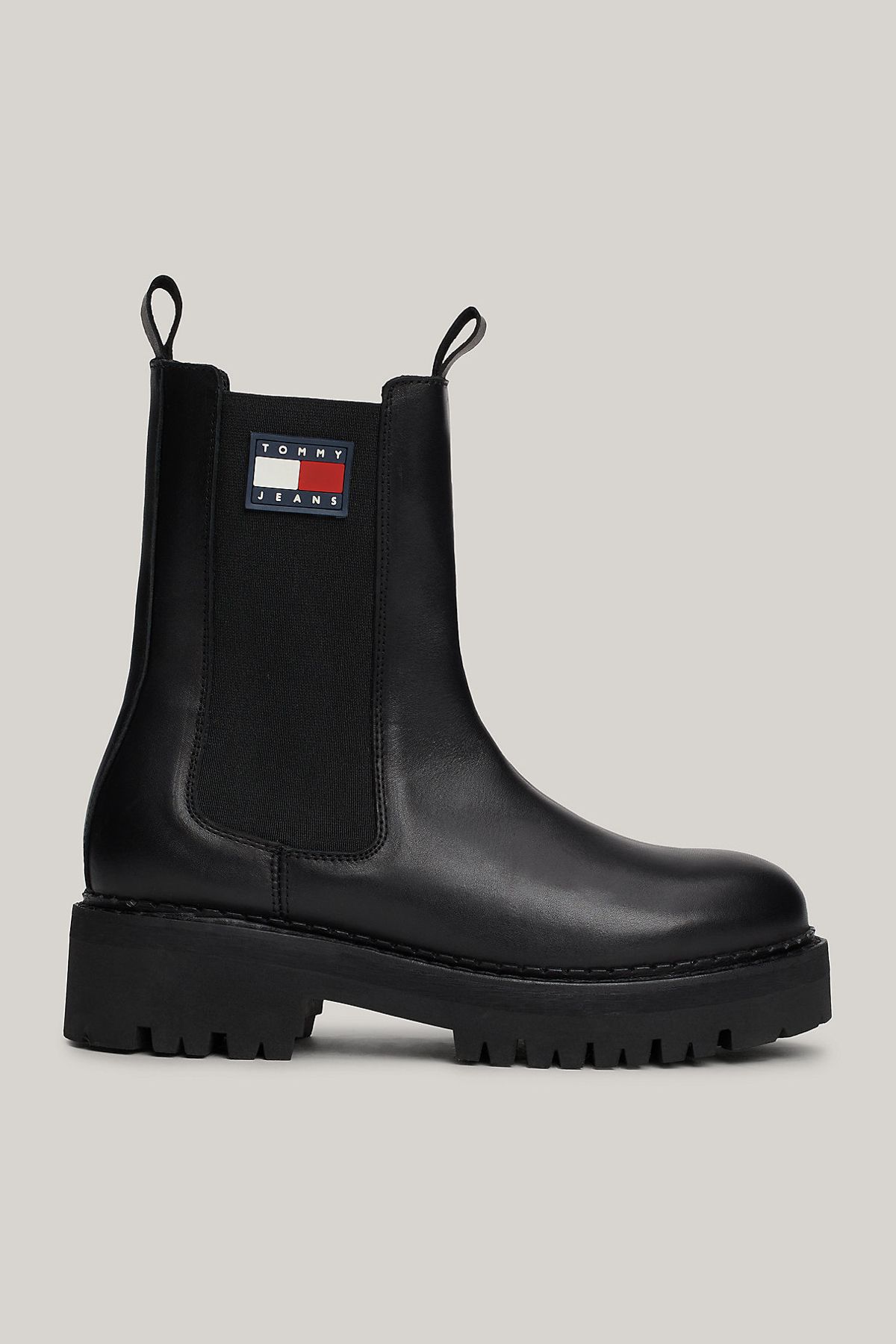 Tommy Hilfiger Kadın / Kız Marka Bayrak Logolu Chelsea Modeli Bağcıksız Şık Görünüşlü Siyah Bot & Bootie EN0EN02629