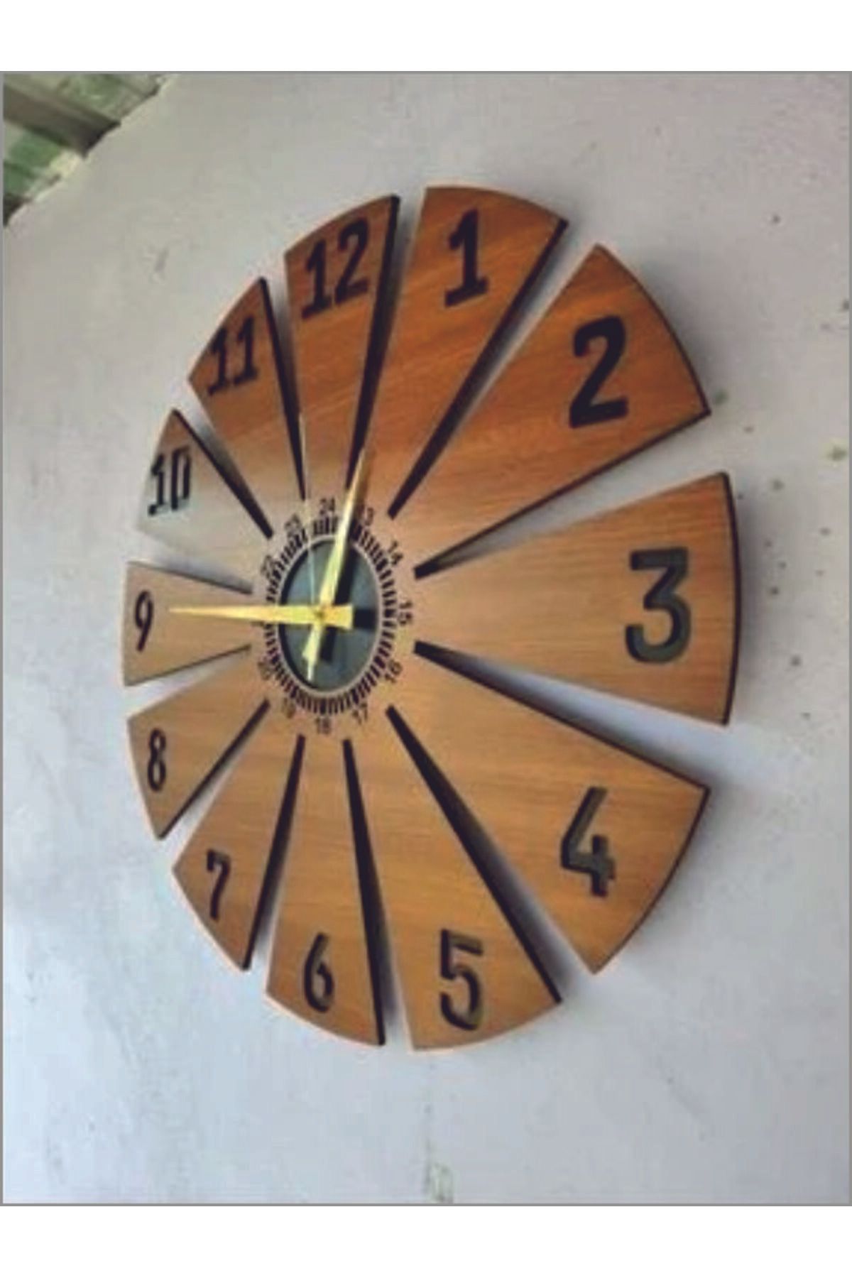 2holgun AHŞAP DUVAR SAATİ 40 CM ÖZEL TASARIMLAR DUVAR SAAT MODELLERİ DEKORATİF DUVAR SAATİ  SAAT 04