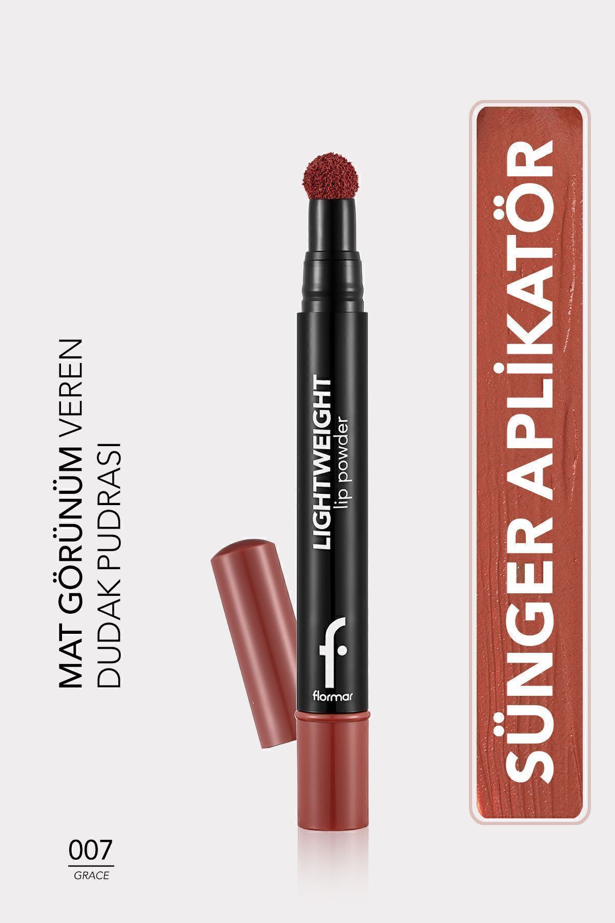 Flormar Lightweight,Liquid Formula with Natural Look ,Permanent Matte Lip Powder-007 Grace Belle.90