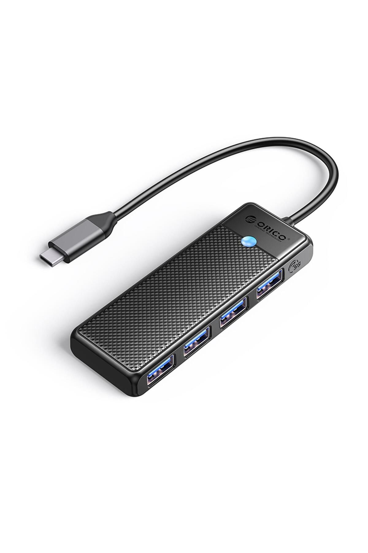 Orico 4 Portlu Type-c To Usb 3.0 Yüksek Hızlı 5gbps Hub Çoklayıcı Siyah