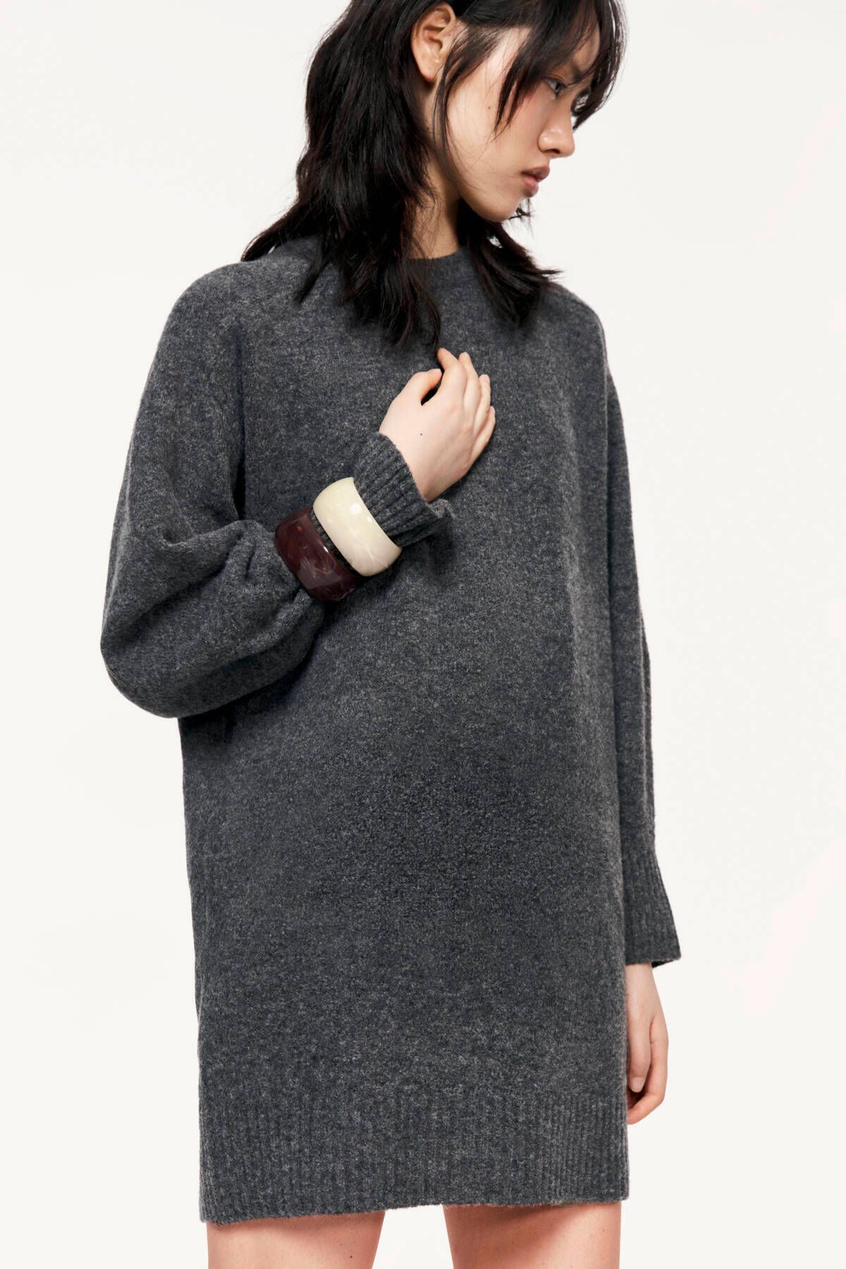 Pull & Bear Uzun kollu triko elbise