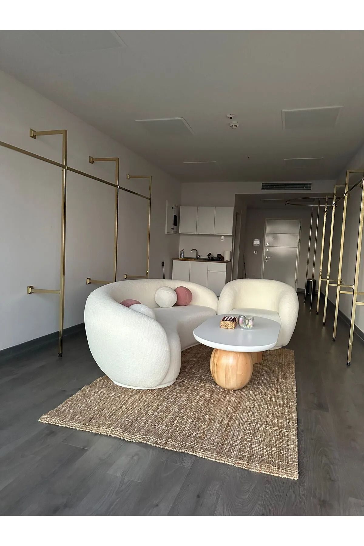 Dovanse Home Fasulye Moderen Teddy Koltuk Takimi 3+1+1