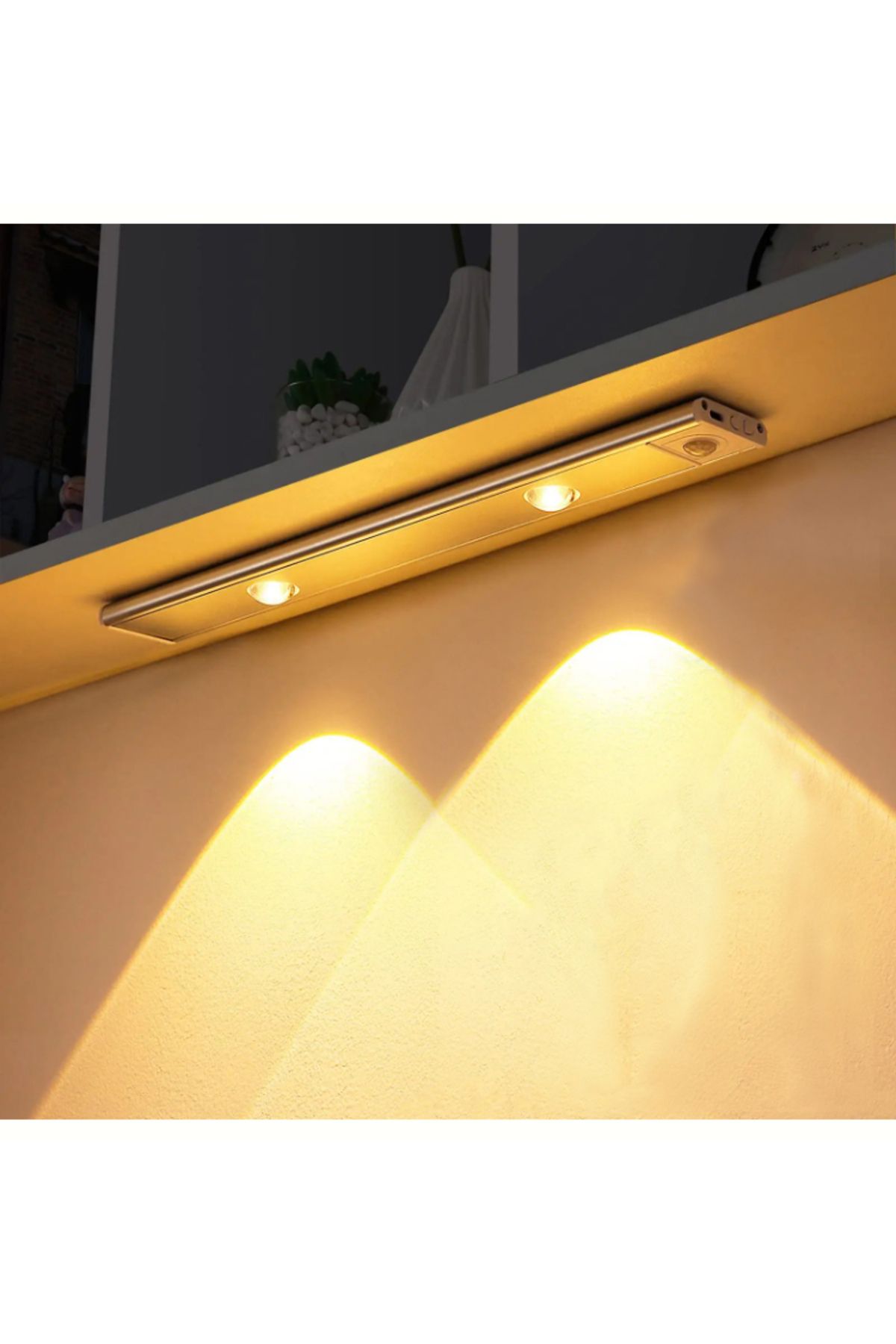 Coverzone Şarjlı Hareket Sensörlü LED Şerit Çift Modlu Işık Yatak Odası Banyo Mutfak Çalışma Odası Aydınlatma