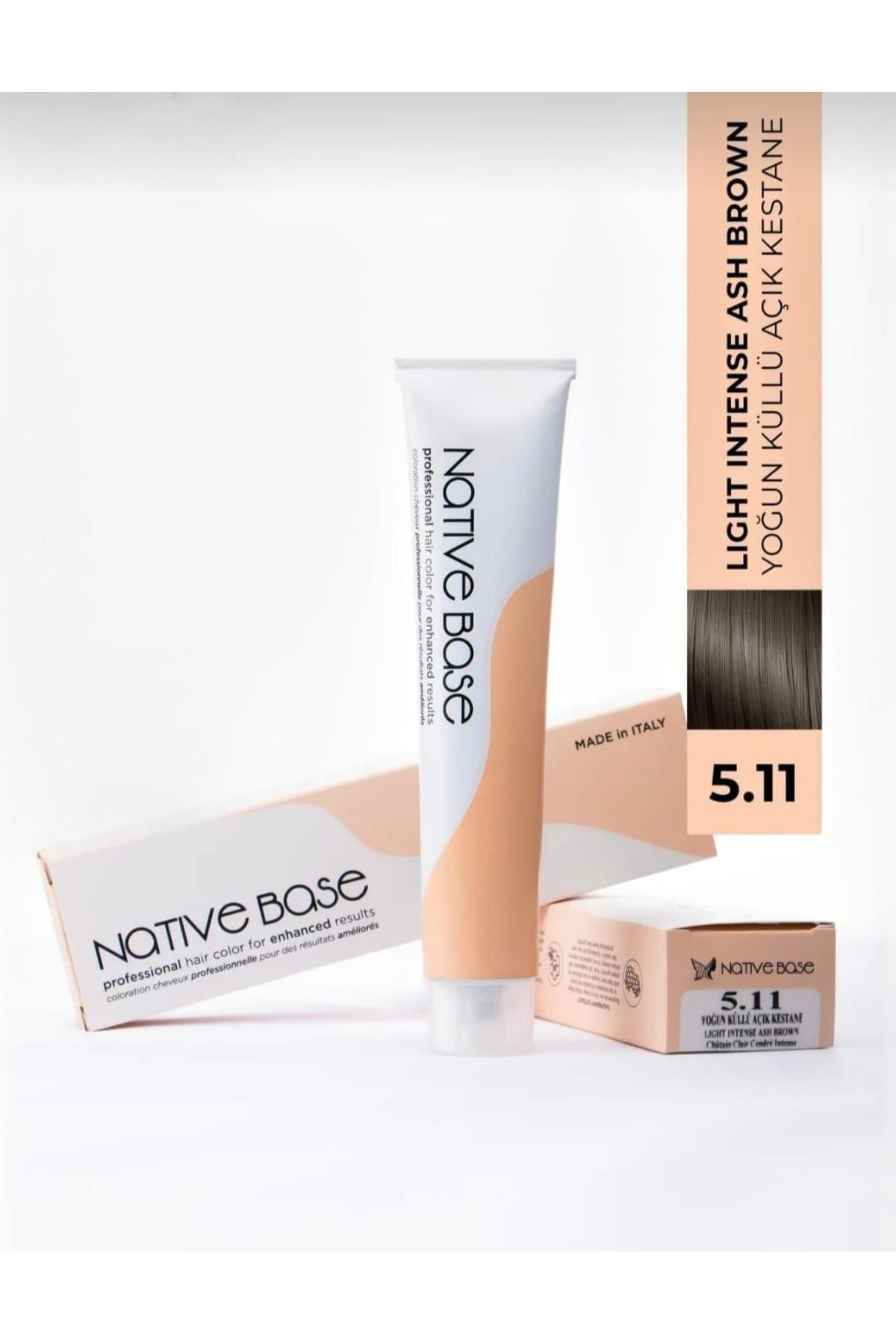 Native Base Saç Boyası 5.11 Yoğun Küllü Açık Kestane 100 ml
