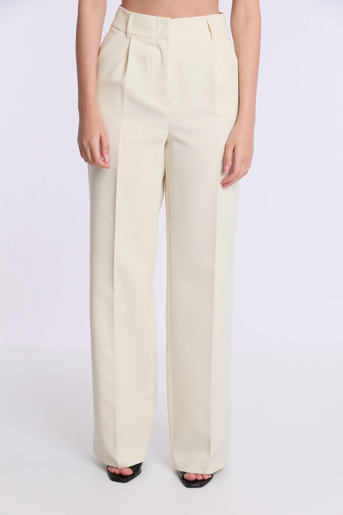 Yake Pileli Polyester Elastan Kumaş Pantalon