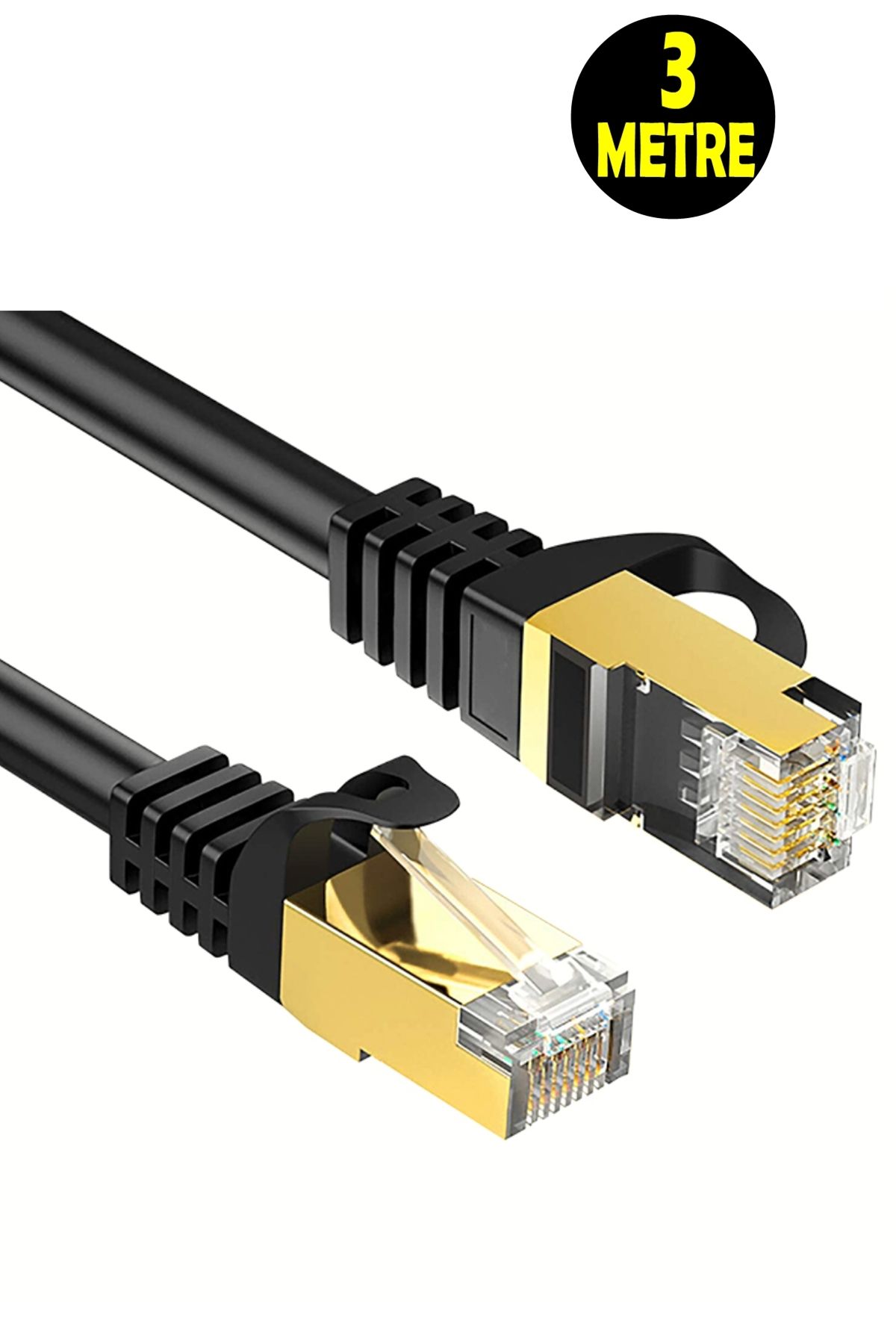 usin 3 METRE Cat7 Lan Internet Data Modem Kablosu ( Cat 7 Ethernet Modem Rj45 Uçlu Jacklı Network Adsl)