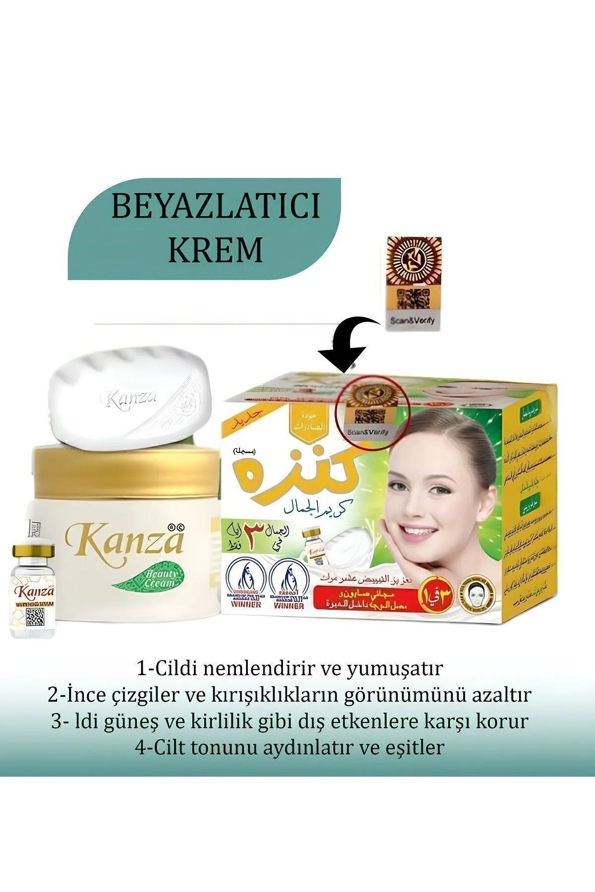 Meyar Kanza Beyazlatıcı Krem Sabun Ve Serum Seti 3'lü Set (1 KUTU)