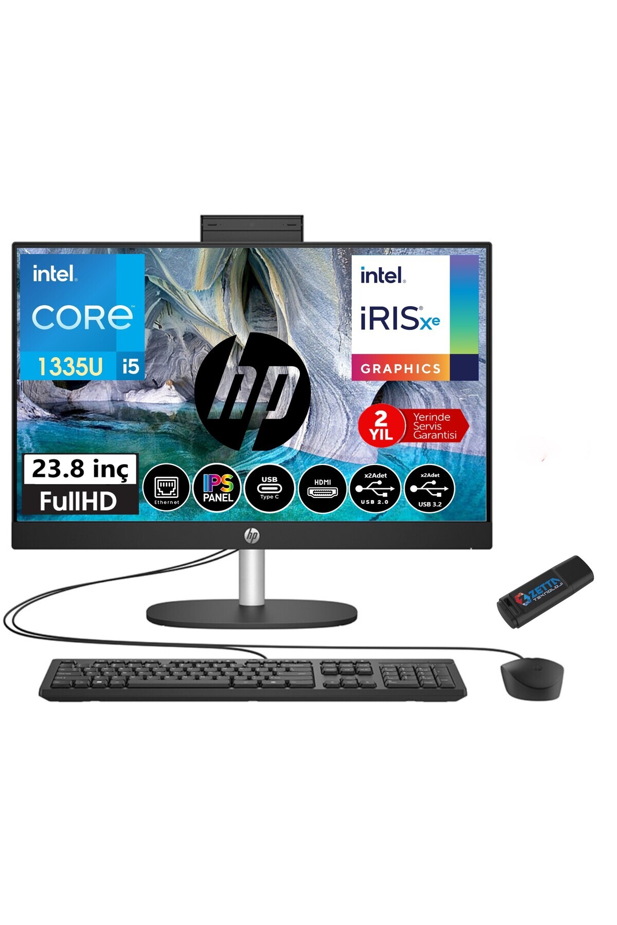 Proone 240 G10 I5 1335U 16GB Ram 1tb SSD 23.8 Fhd IPS Freedos 88T2W5ESW0348ZETTAUSBBELLEK