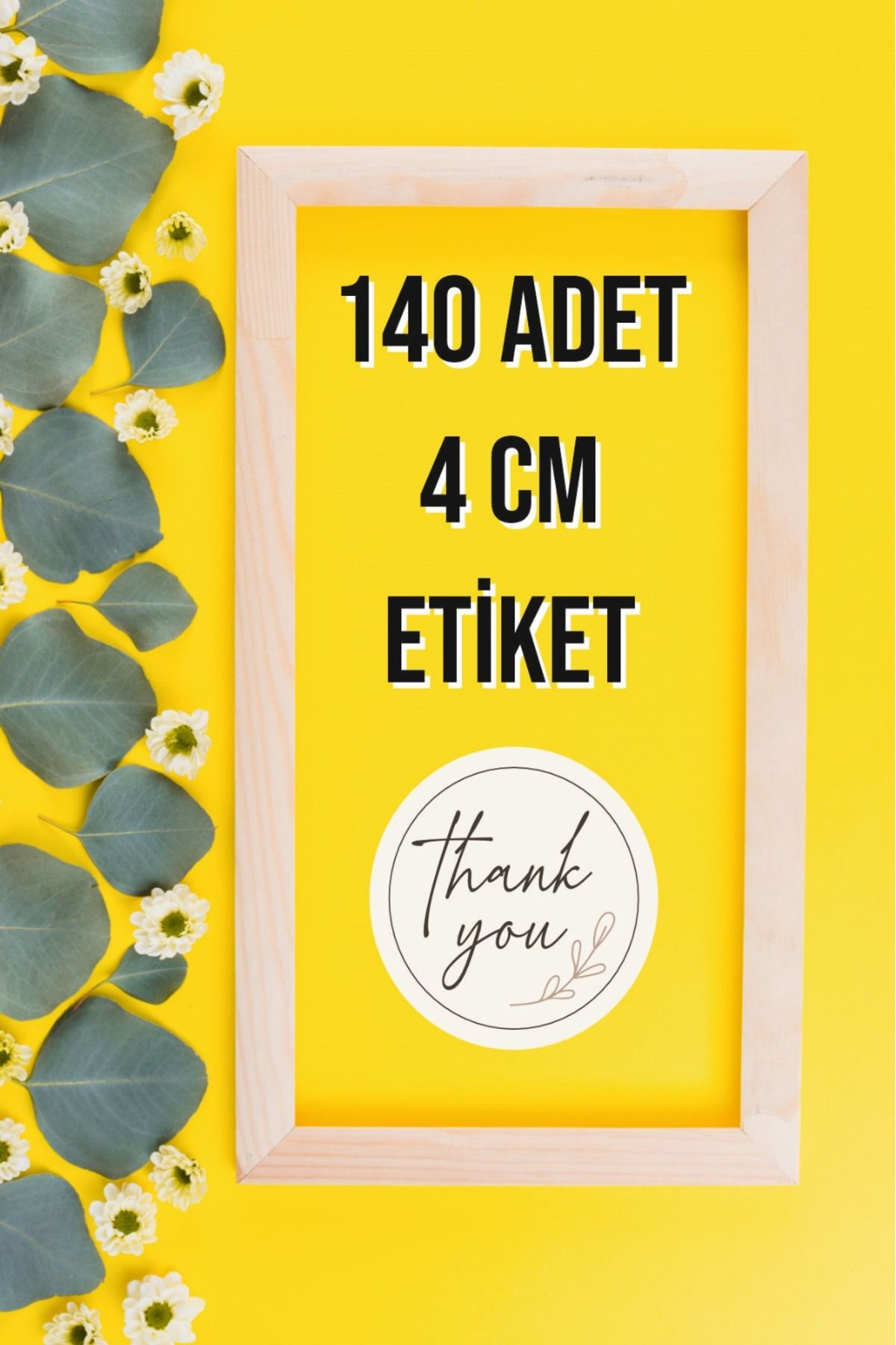 TOA ATÖLYE Thank You Kargo Etiketi 140 Adet 4x4cm Çap Özel Kesim Sticker
