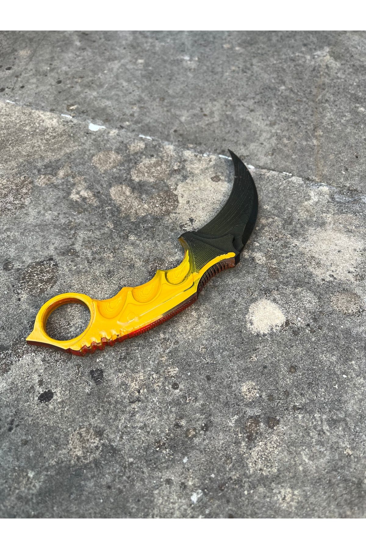 Drb Co Sarı Kırmızı CS Go Karambit Modeli - Dekoratif Oyun Modeli