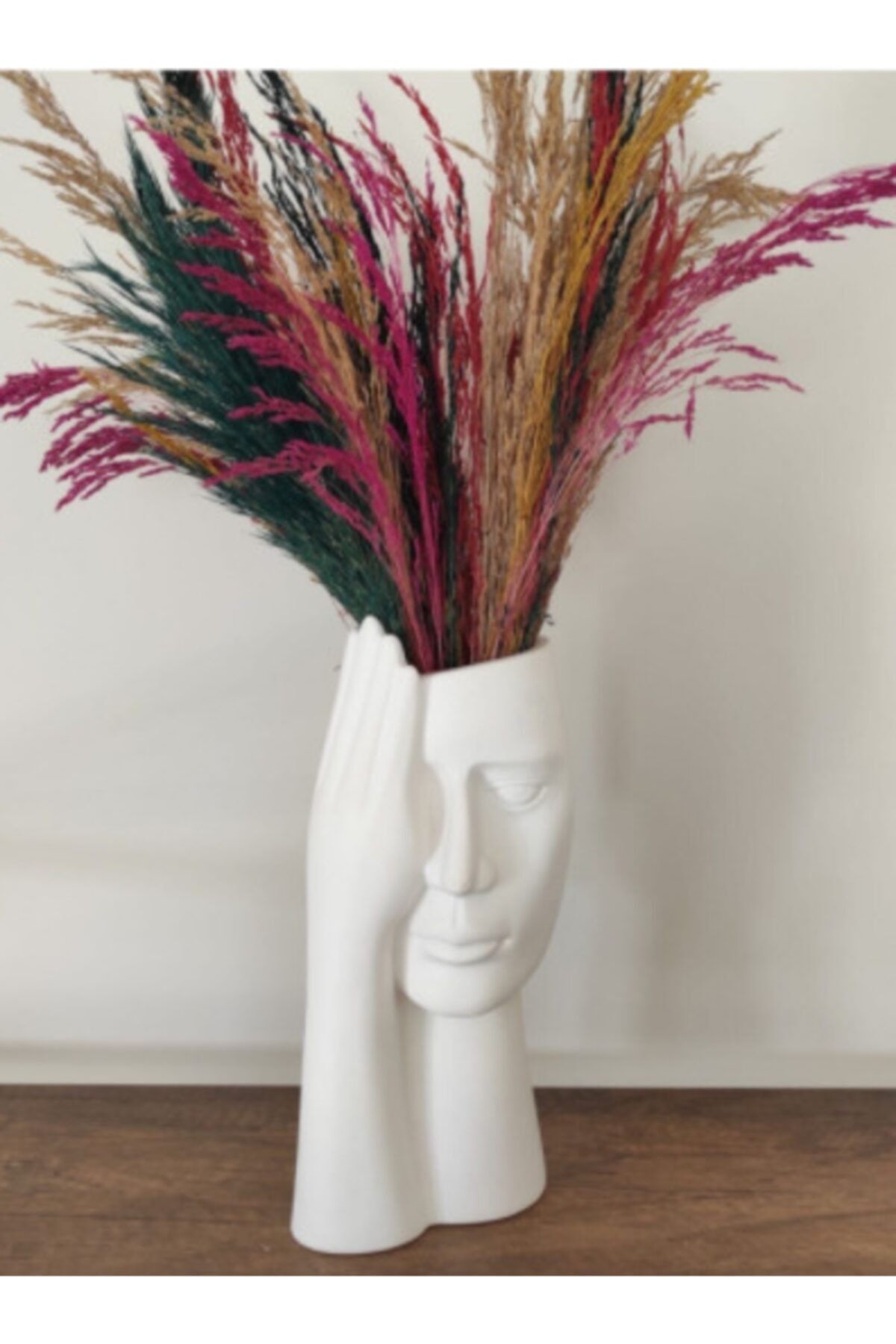 Strawberry Eli Yüzünde Dekoratif Büyük Boy Vazo Biblo Budha