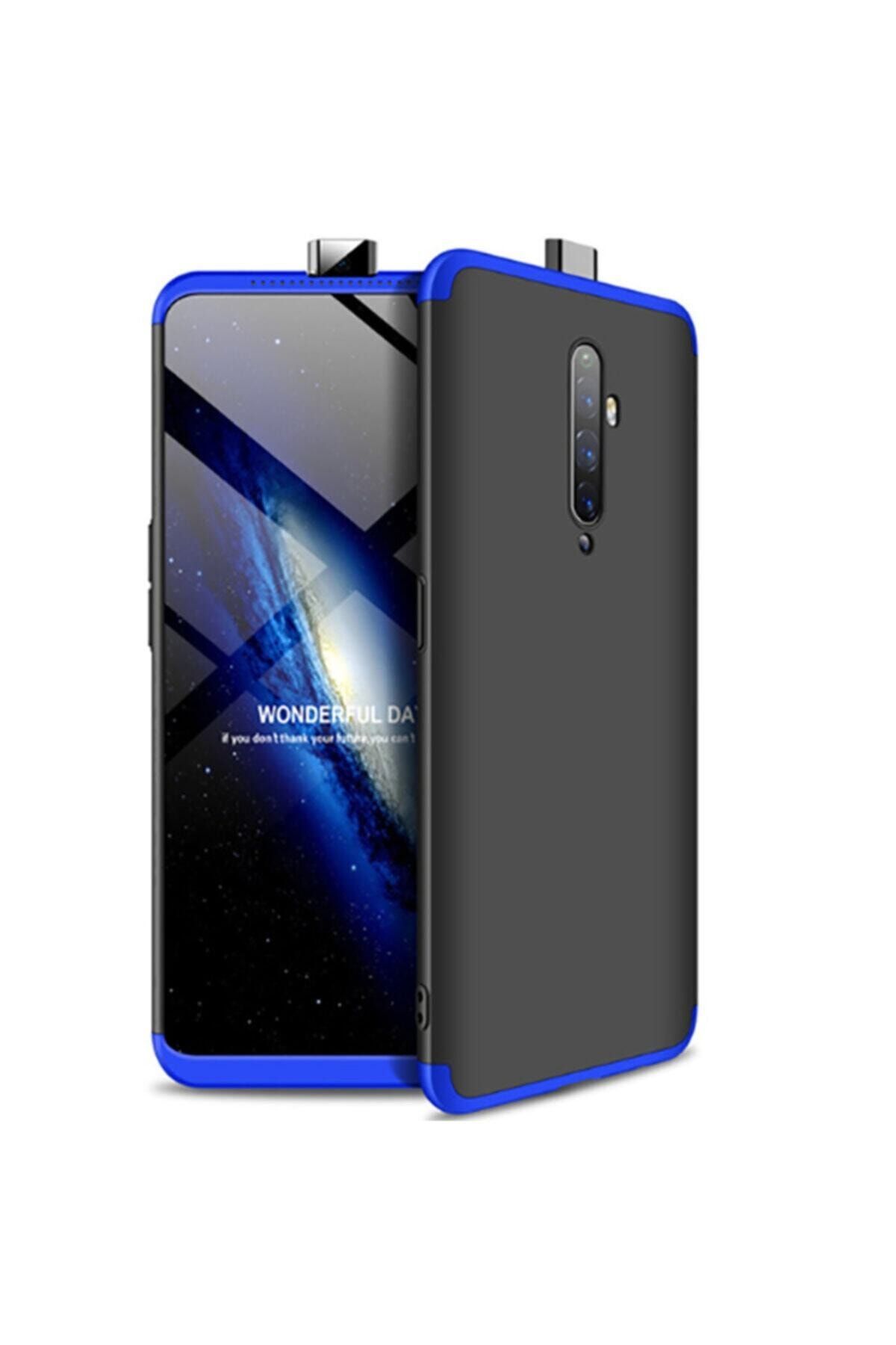 Nezih Case Oppo Oppo Reno 2z 360? Full Koruma 3 Parça Slim Fit Silikon Ays Kılıf Siyah/mavi