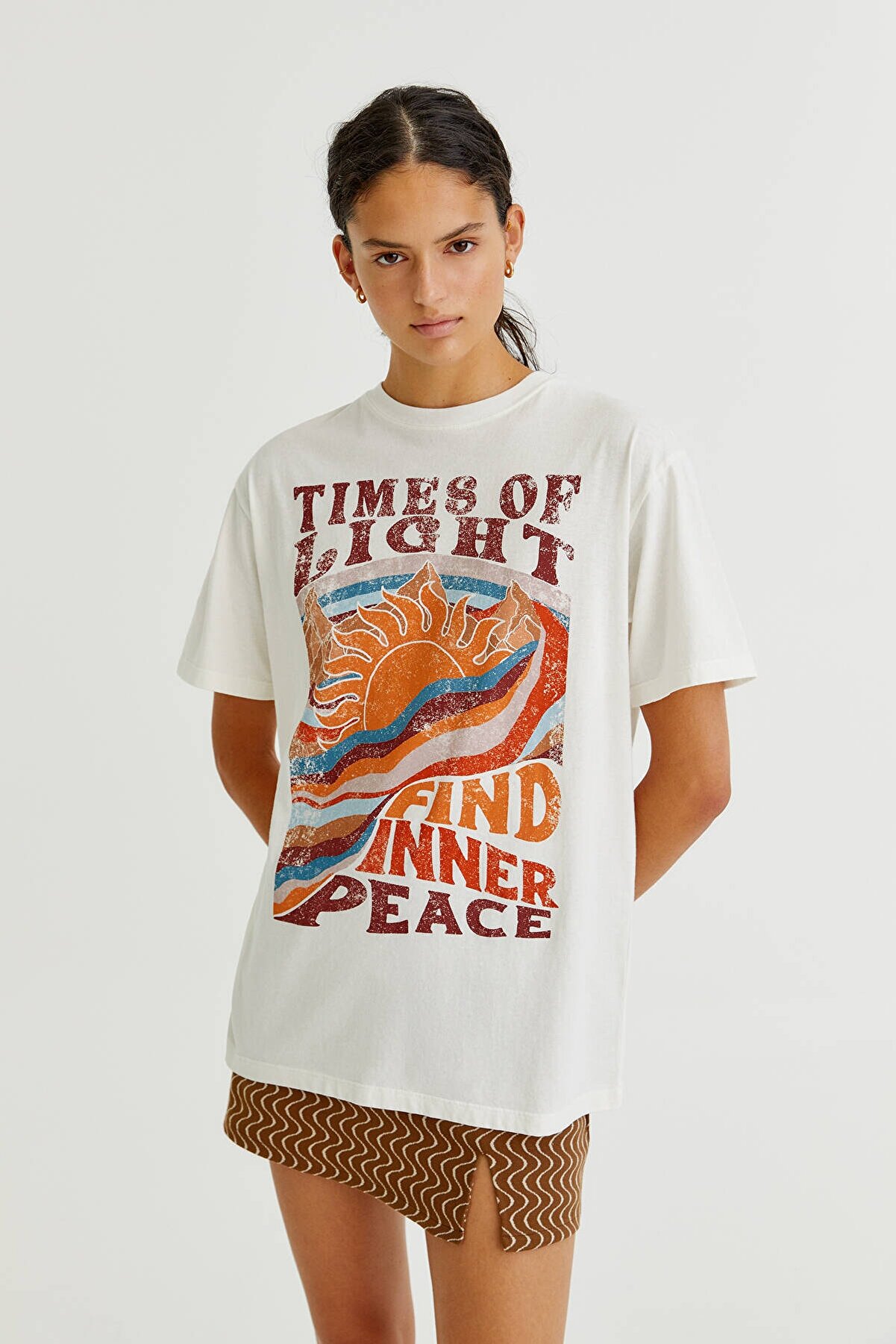Pull & Bear Retro Grafik Baskılı T-Shirt