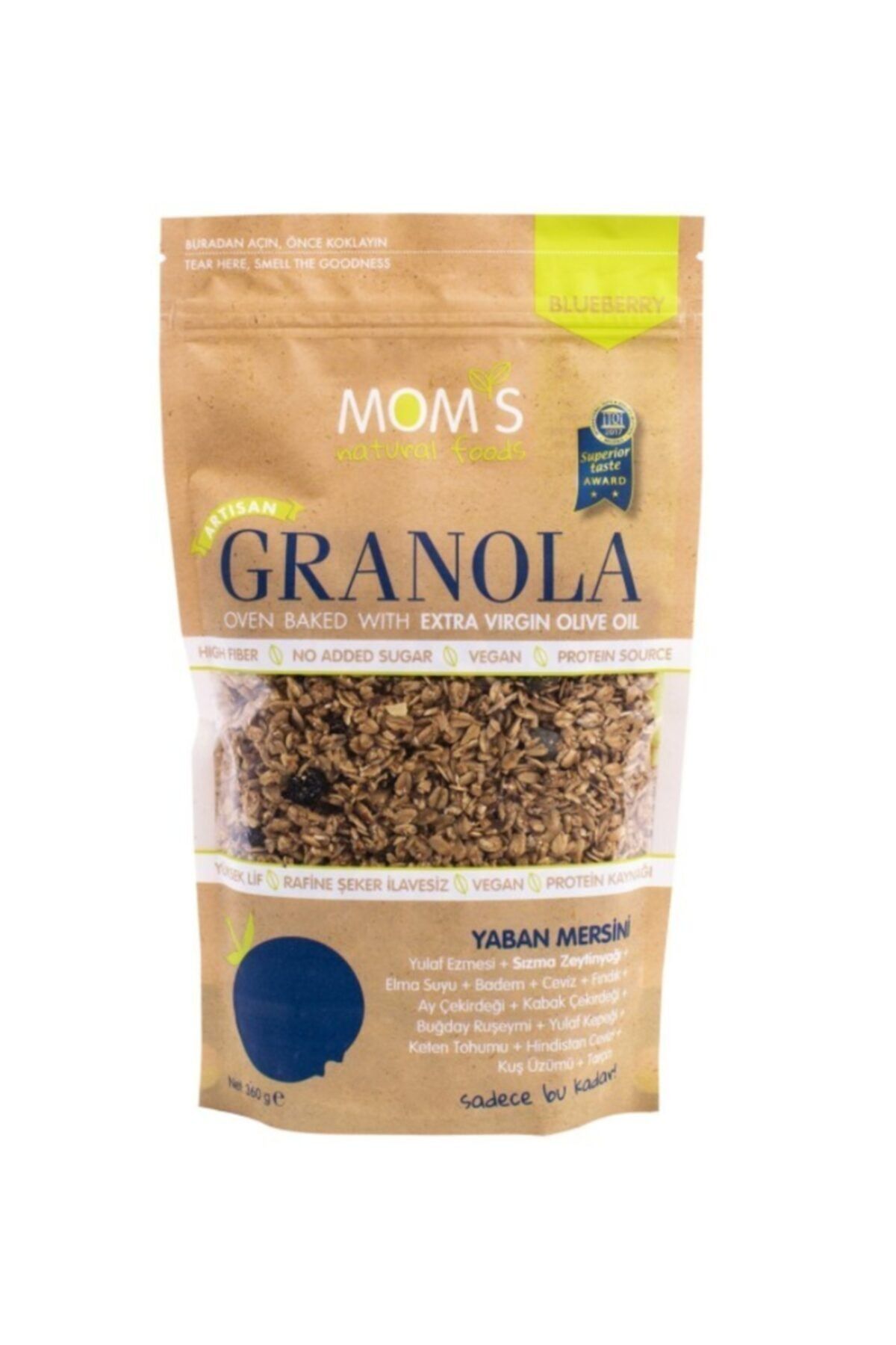 Mom's Natural Foods Granola Yaban Mersinli - 360 G