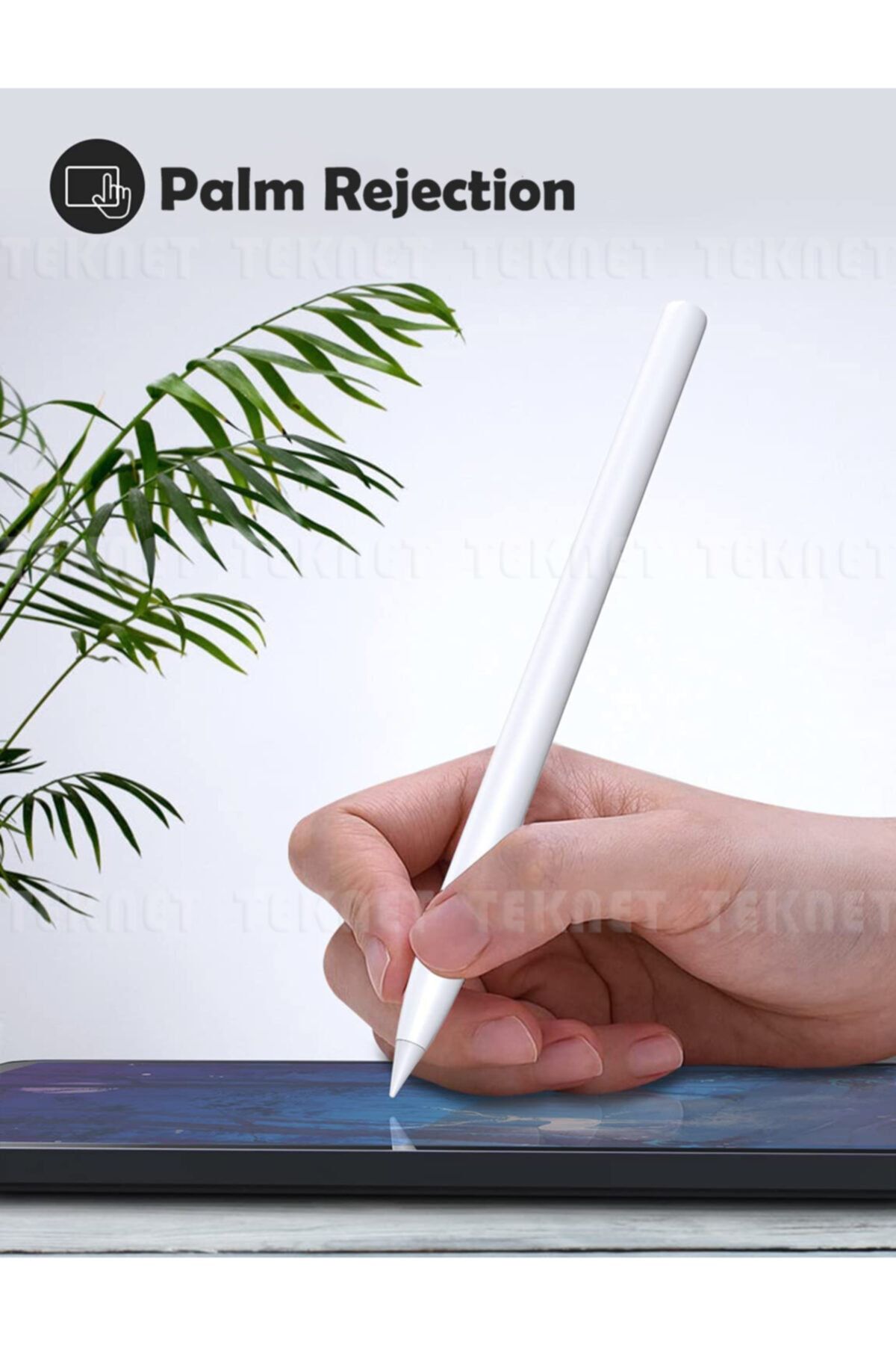 TEKNETSTORE Apple Ipad Pen Palm Rejection Teknolojisi Dokunmatik Kalem Active Stylus Özel Yazı / Çizim Kalemi