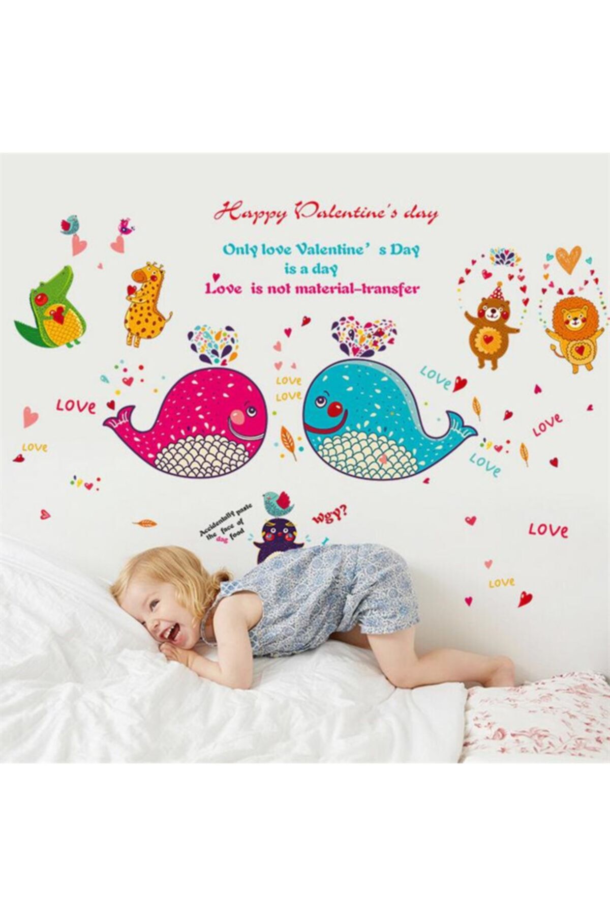 CRYSTAL KIDS Sevimli Aşık Hayvanlar Bebek Ve Çocuk Odası Duvar Süsü Duvar Sticker