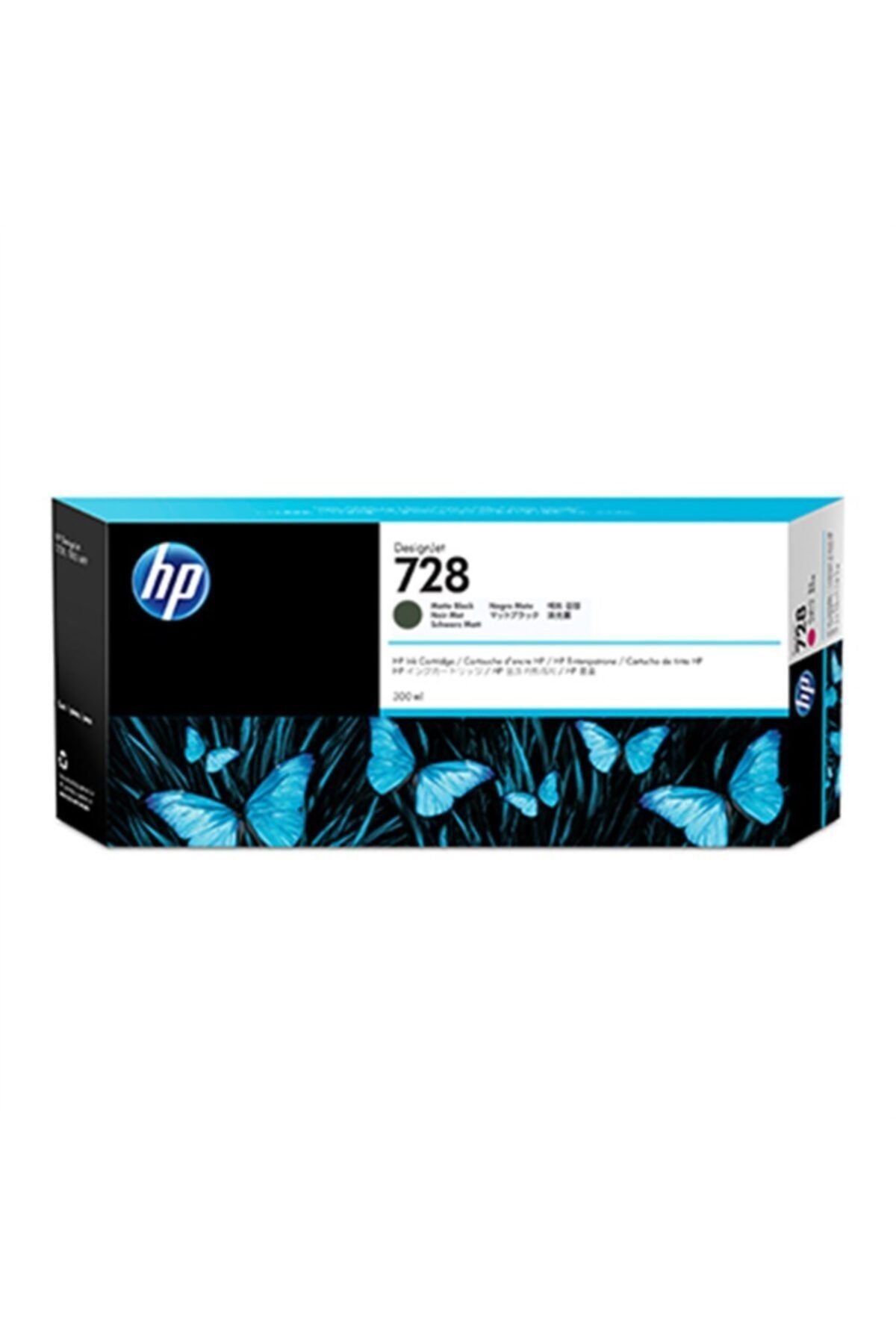 HP 728 Matte Black Mat Siyah 300ML Plotter Kartuşu F9J68A