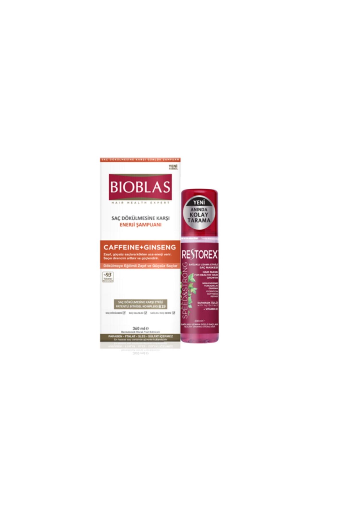 Bioblas 360 Ml Caffeıne+gınseng(zayıf Ve Güçsüz Saçlar)sdk Şampuan+restorex Sıvı Saç Kremi 200ml