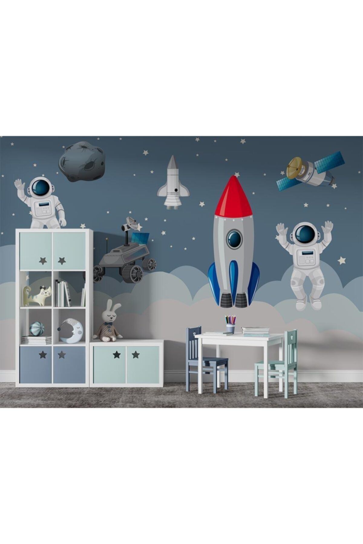 Özen Duvar Kağıtları Astronotlar Ve Uzay Araçları Çocuk Odası Duvar Kağıdı