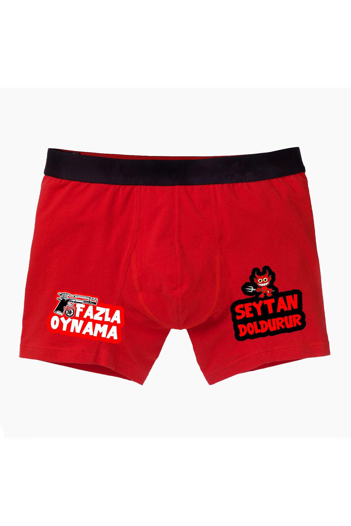 modacix Erkek Kırmızı Yazılı Boxer - Erkek Için Hediye - Erkek Sevgiliye Hediye - Erkek Eşe Hediye Baksır