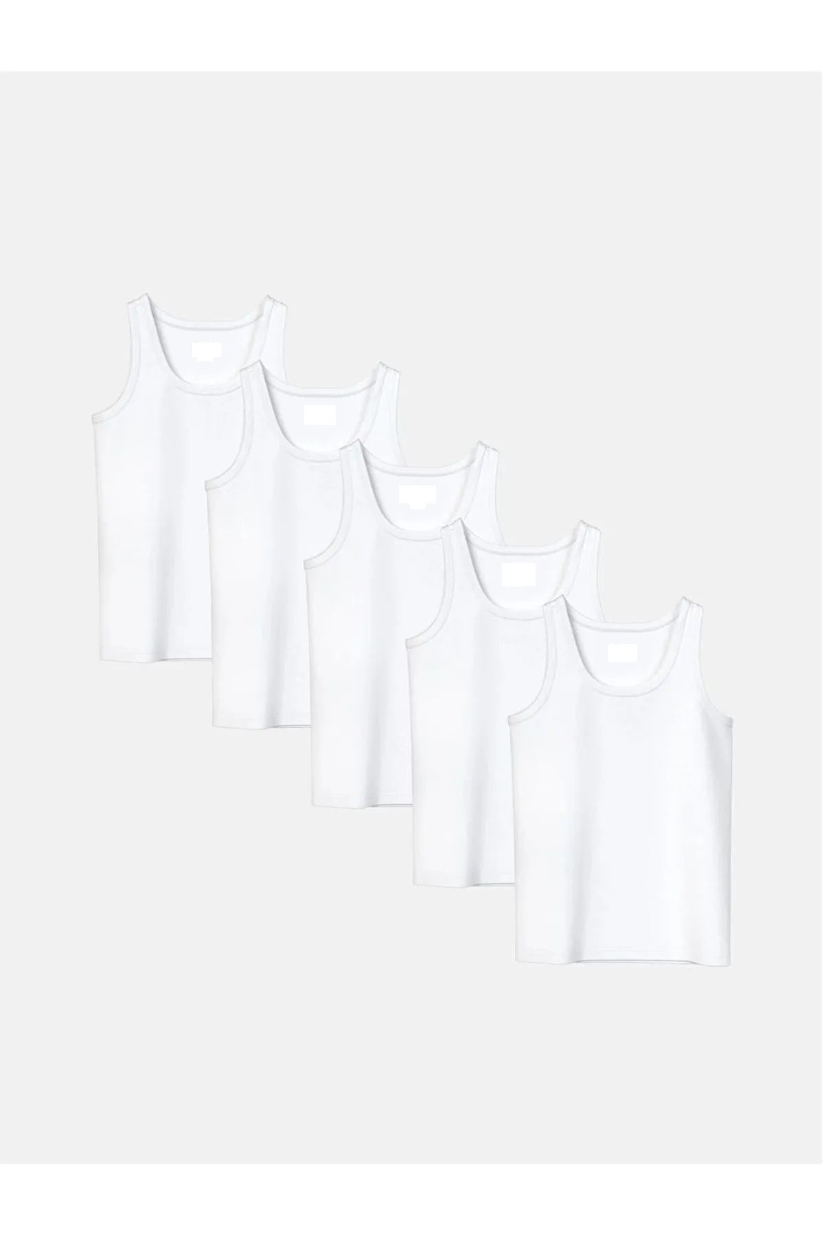 LC Waikiki LCW Kids Bisiklet Yaka Basic Erkek Çocuk Atlet 5'li