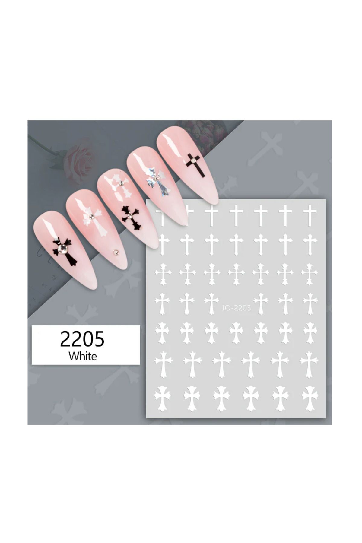 Venalisa Beyaz Hac İşareti Tırnak Sticker Nail Art Tırnak Süsleme Etiket JO-2205