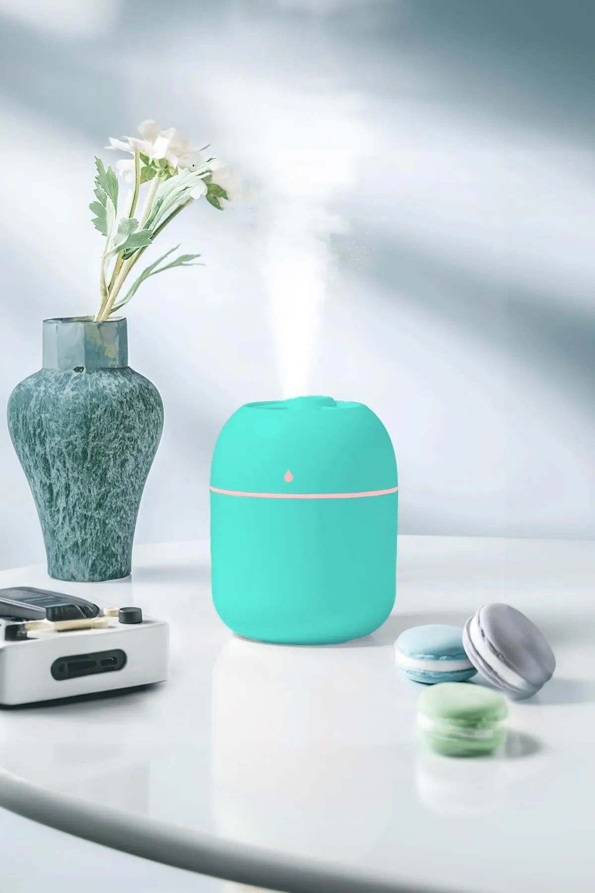 H2O Humidifier Damla Model 260ml Ml Ulrasonik Hava Nemlendirici Ve Aroma Difüzörü 3-iN-1 Ledli