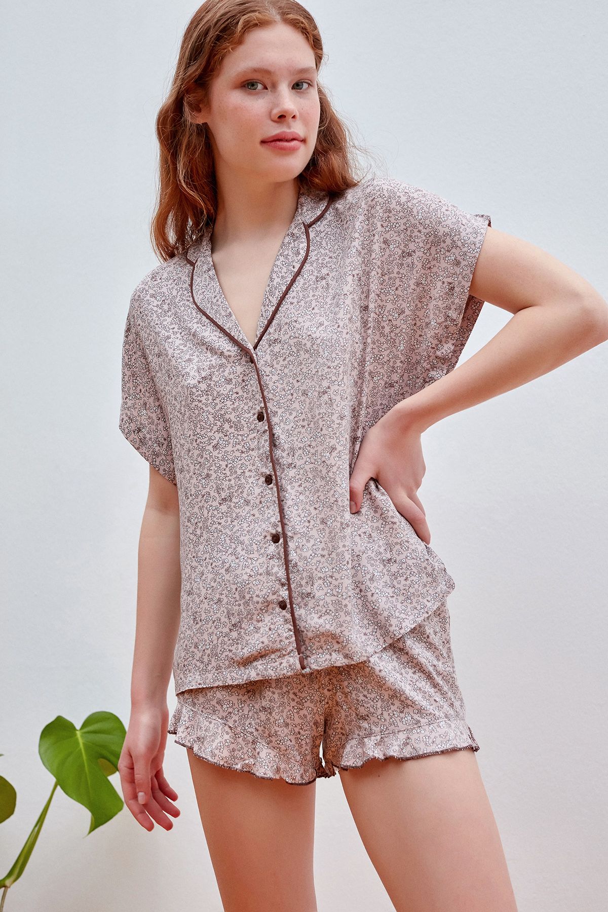 Penti Tiny Floral Gömlek Şort Pijama Takımı