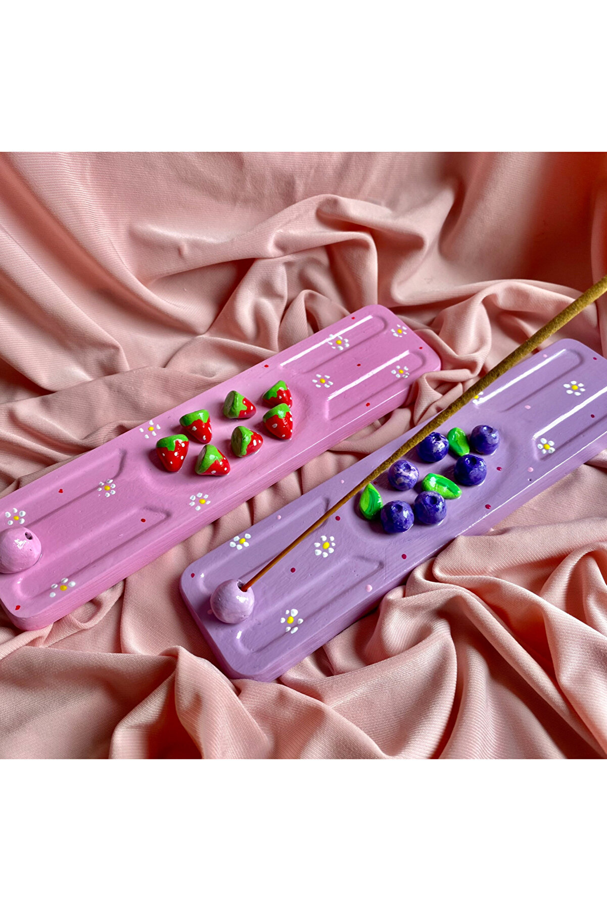 Handmade Çilek & Yaban Mersini Detaylı 2’li Tütsülük Seti