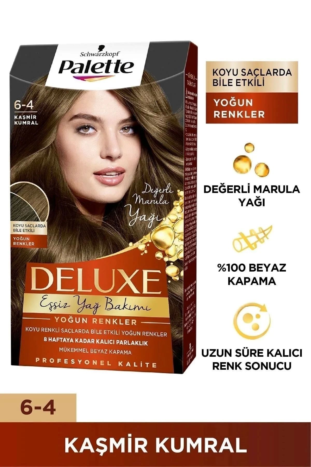 Palette Deluxe Yoğun Renkler Saç Boyası 6-4 Kaşmir Kumral