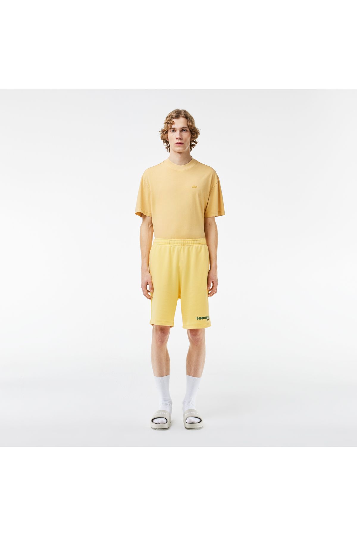 Lacoste Erkek Regular Fit Baskılı Sarı Şort