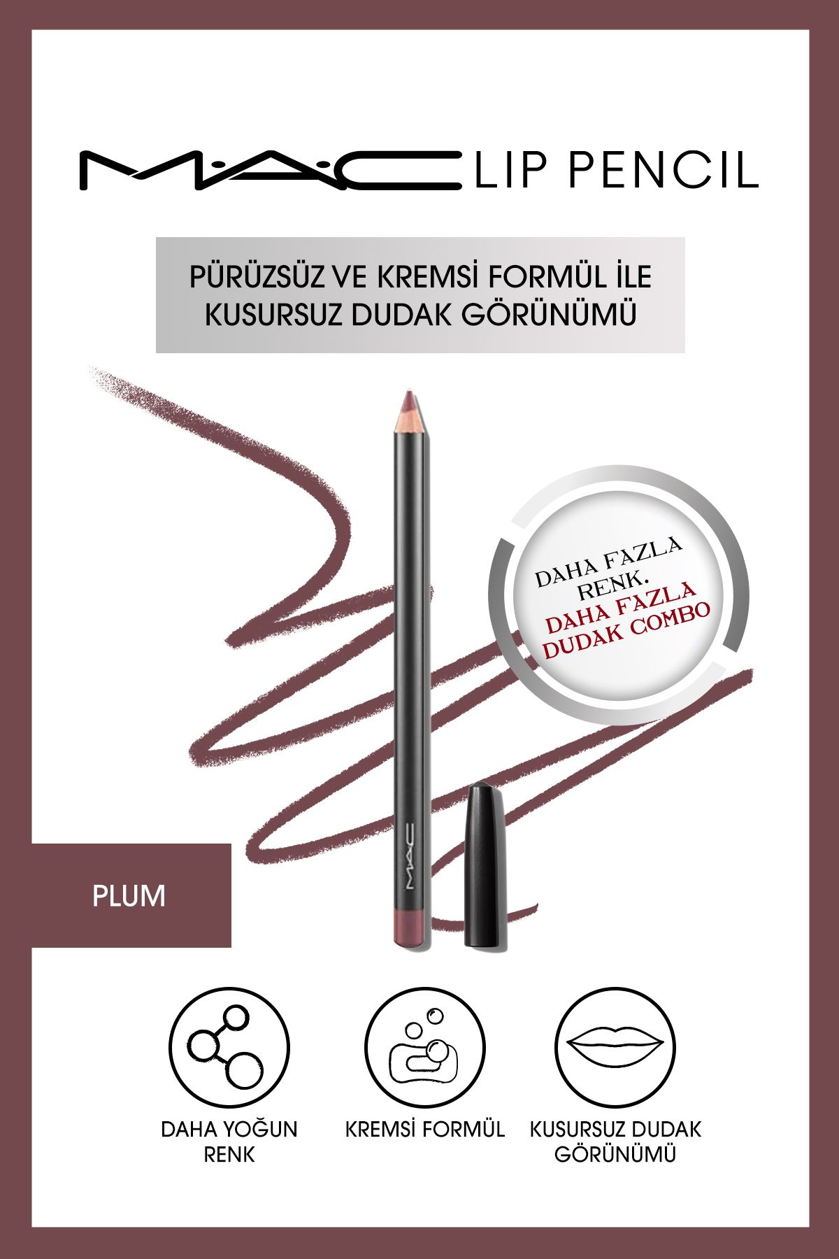 Mac Kremsi Kalıcı Dudak Kalemi - Lip Pencil - Plum 1.45 G