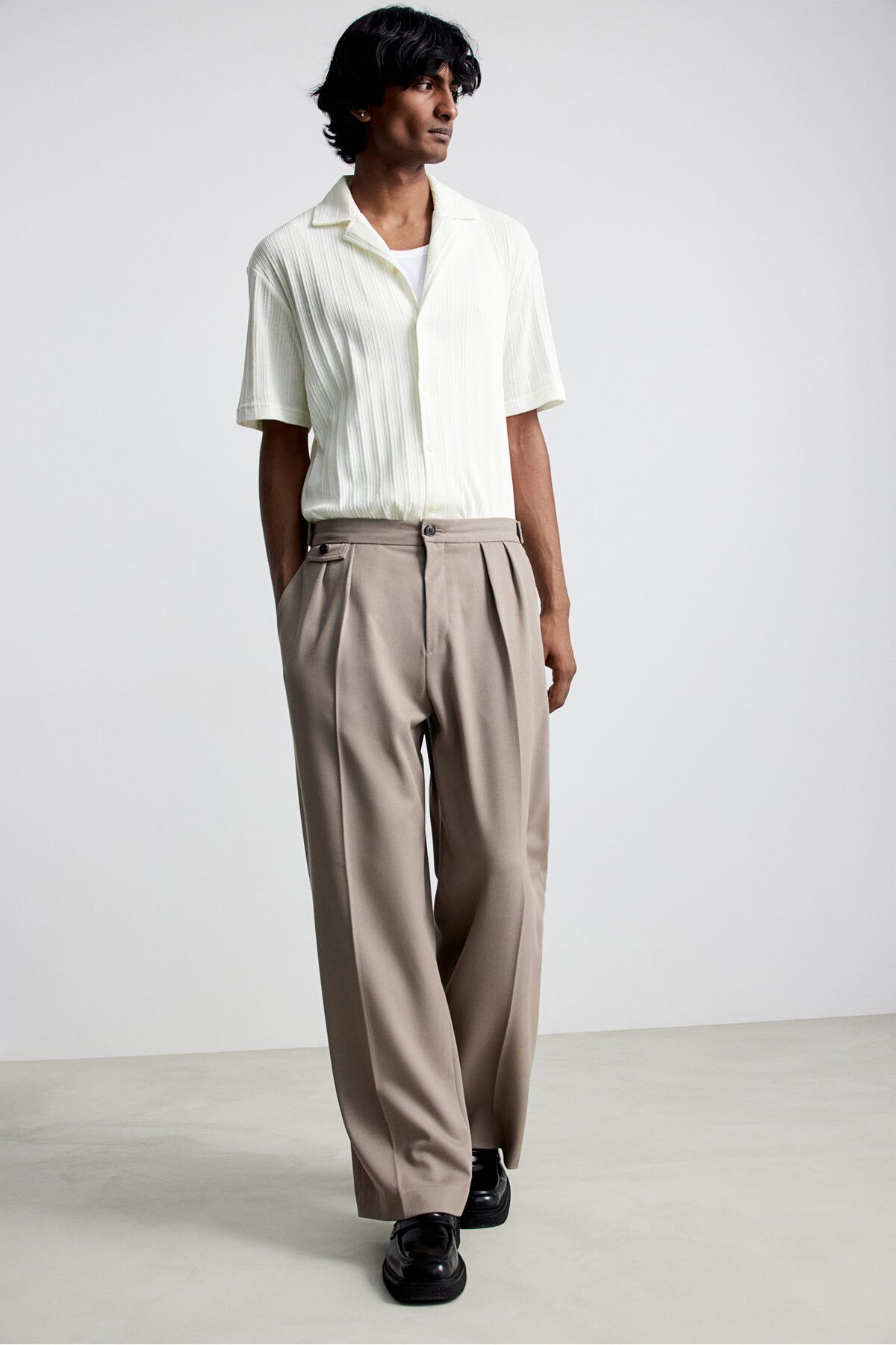 H&M Erkek Yaka Triko Gömlek Regular Fit