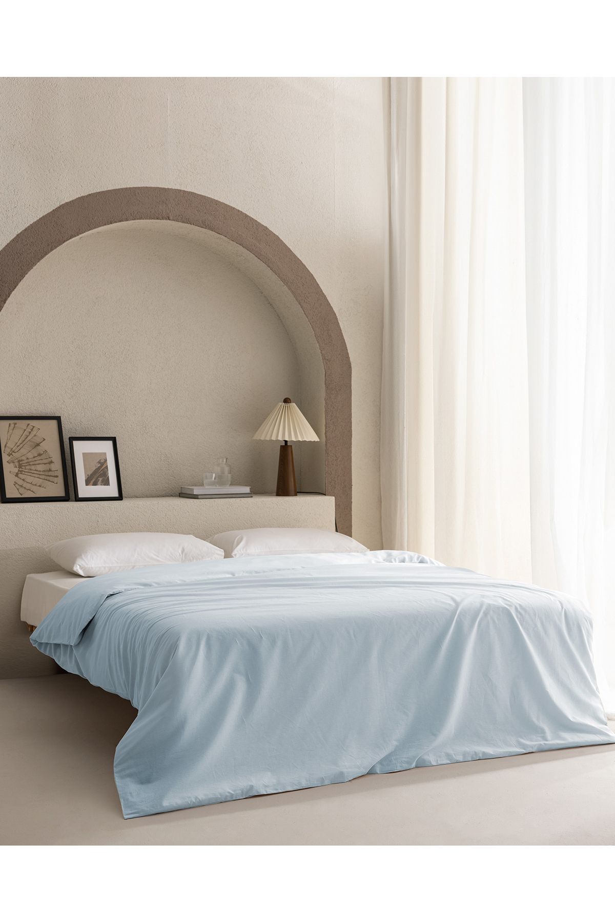 Madame Coco Manon King Size %100 Pamuk Ranforce Düz Nevresim - Mavi