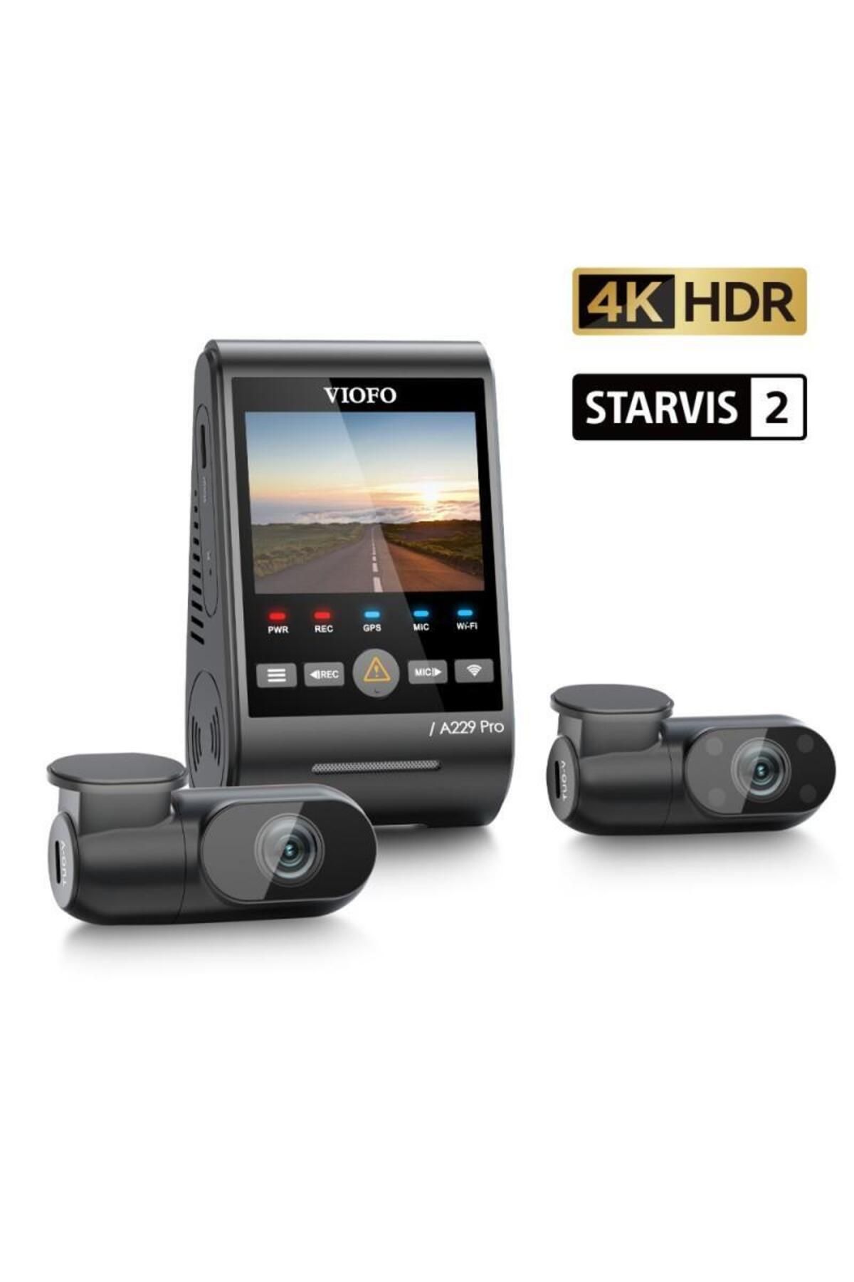 Viofo A229 Pro 3 Kameralı Ön-iç-arka 4k 2k 1080p Hdr Sony Starvis 2 Wifi Gps’li Araç Kamerası