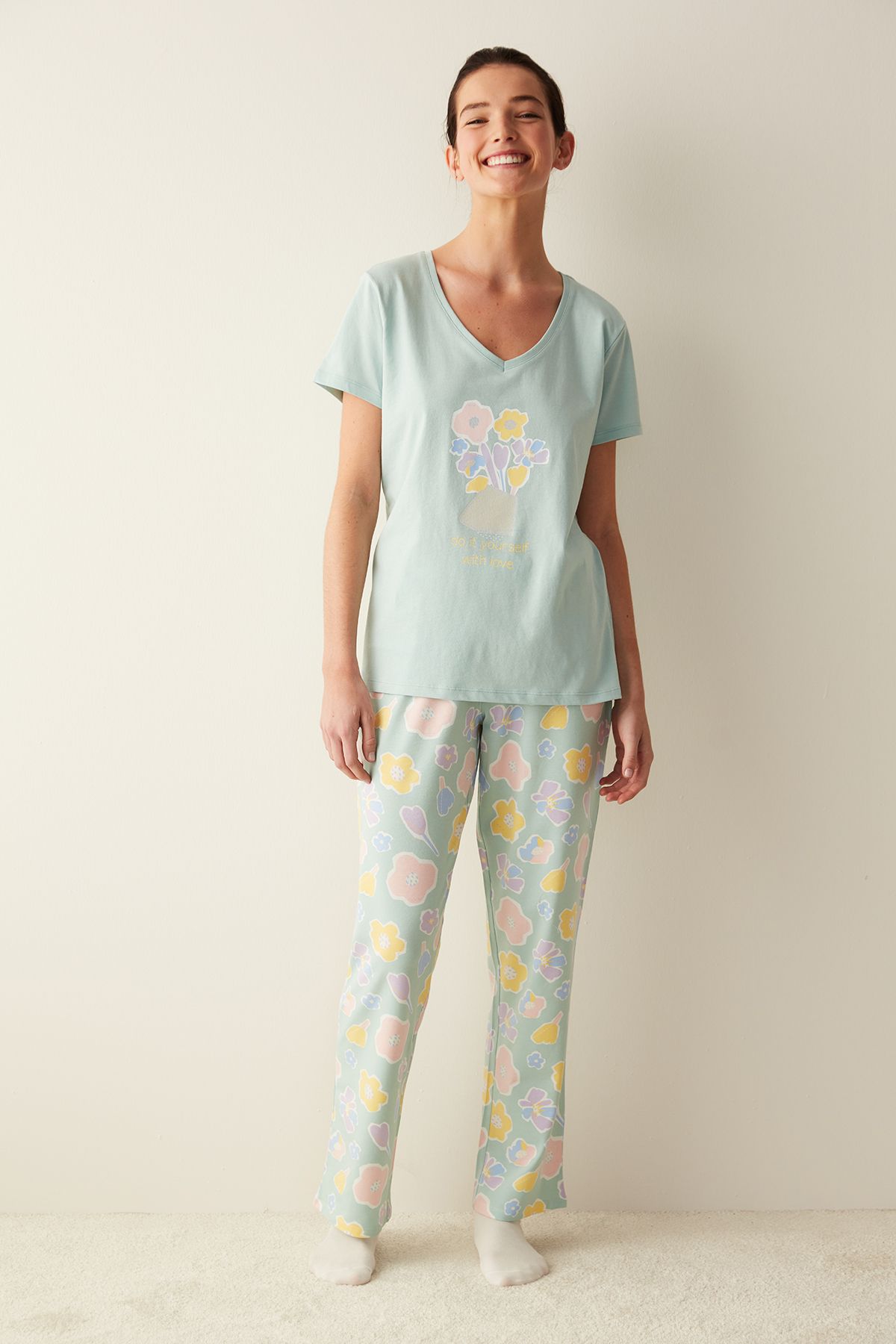 Penti With Love Mint Yeşili Pantolon Pijama Takımı