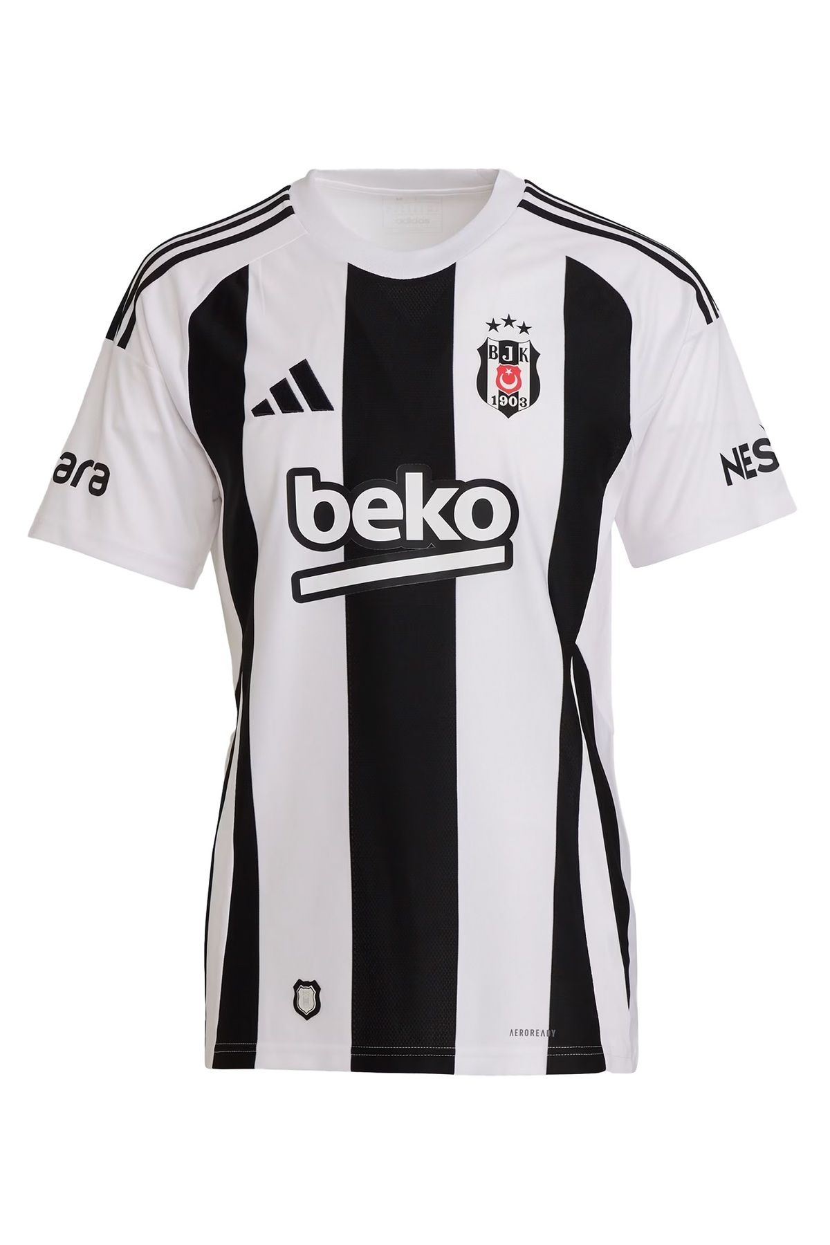 adidas Striped 24 Jsy Beşiktaş 2024/2025 Erkek İç Saha Çubuklu Forma JK2784 Beyaz