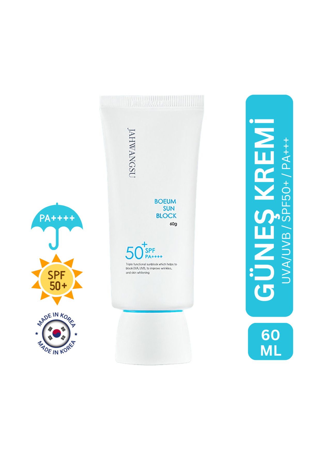 JA HWANG SU Boeum Güneş Kremi - 50 Spf Pa Leke Karşıtı Arbutin Ve Niacinamide Içerir