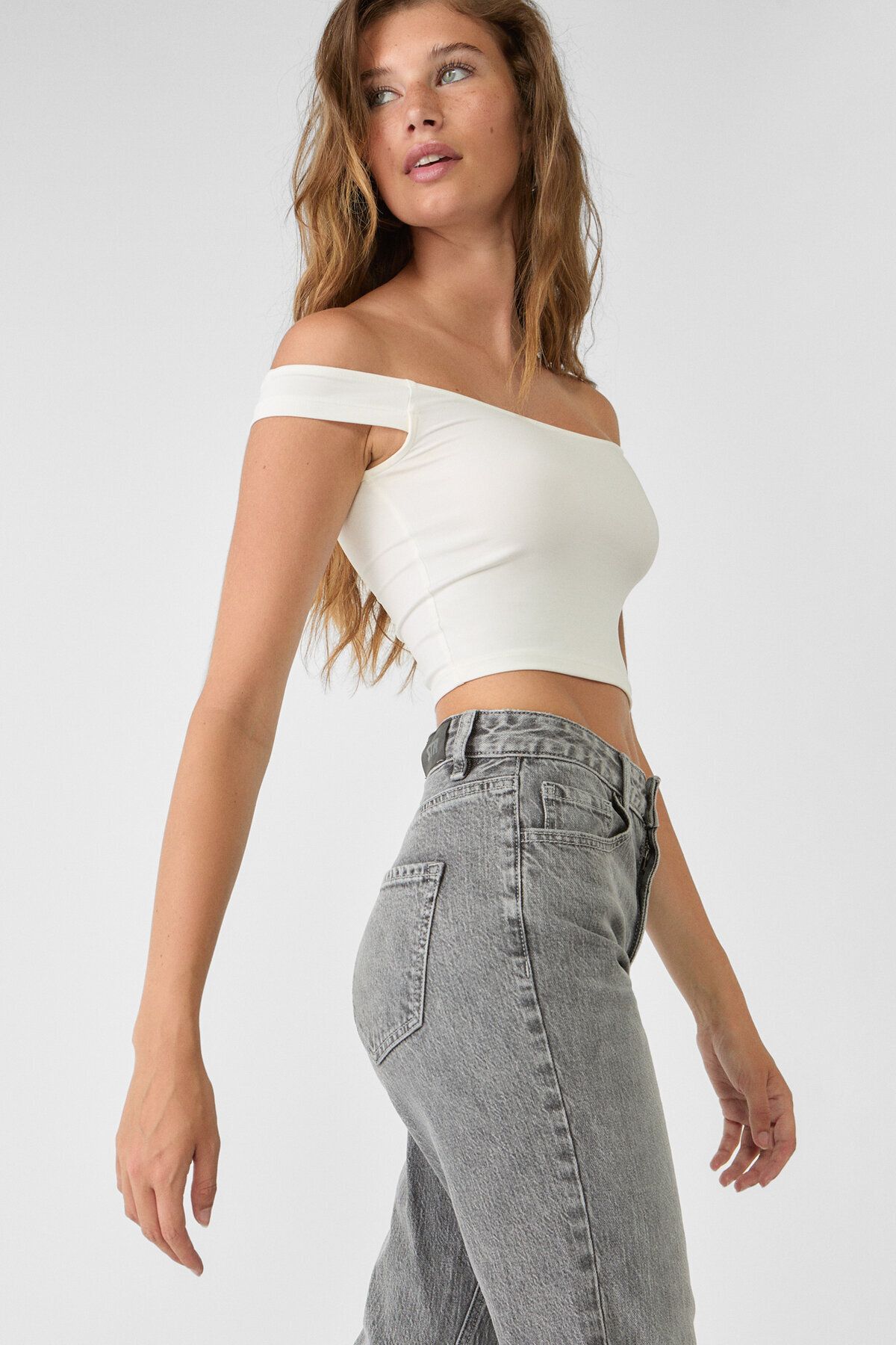 Stradivarius Normal bel rahat düz paça kot