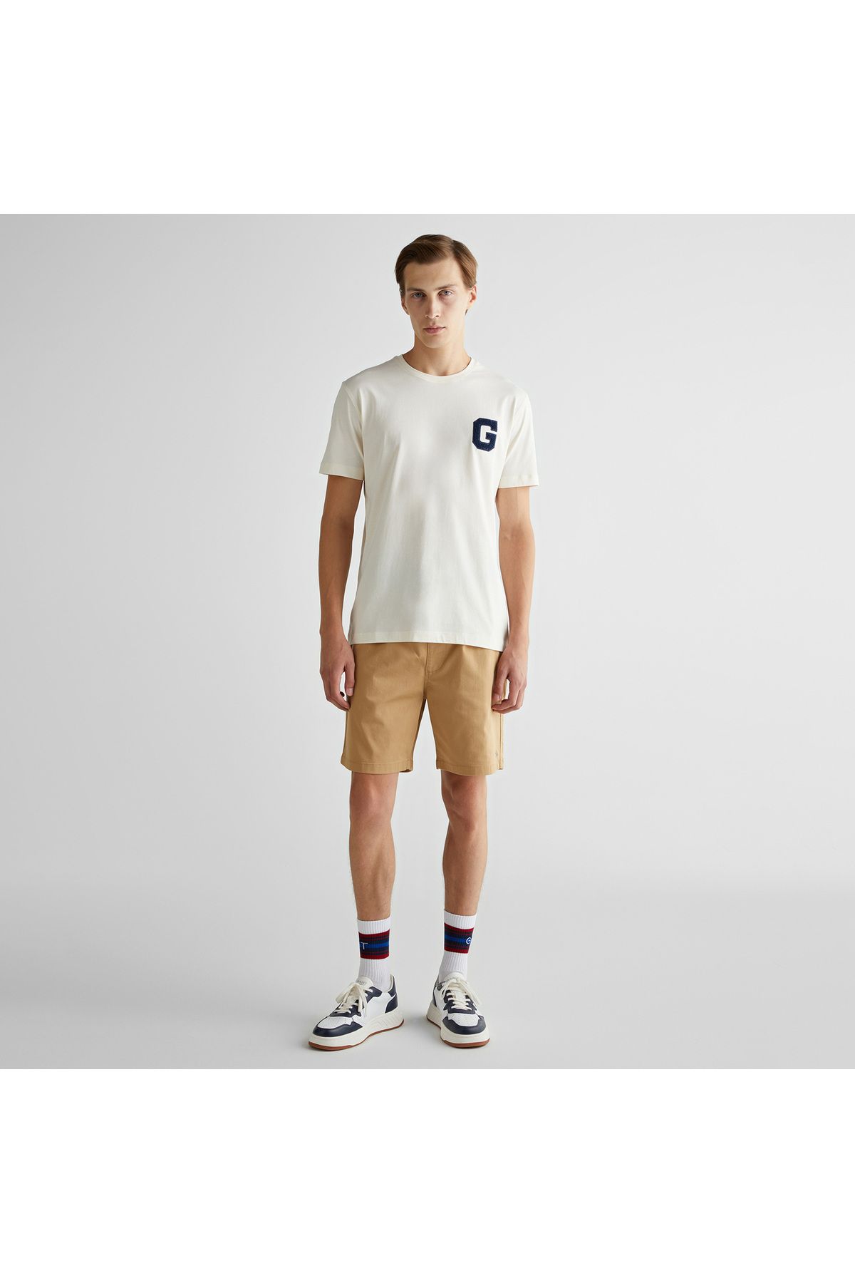 Gant Erkek Bej Regular Fit Logolu Şort
