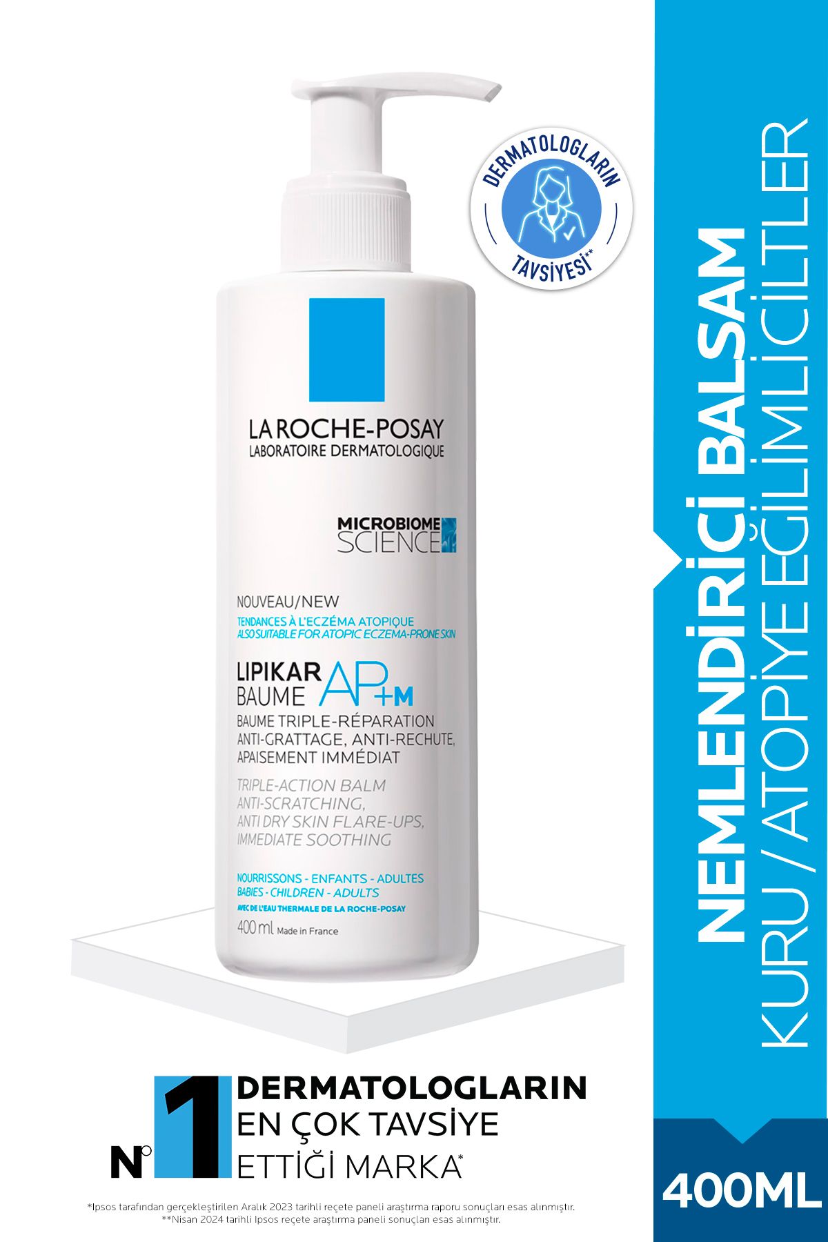 La Roche Posay Lipikar Baume Ap+ M Nemlendirici Balsam 400 ml- Kuru/Atopiye Eğilimli Ciltler İçin