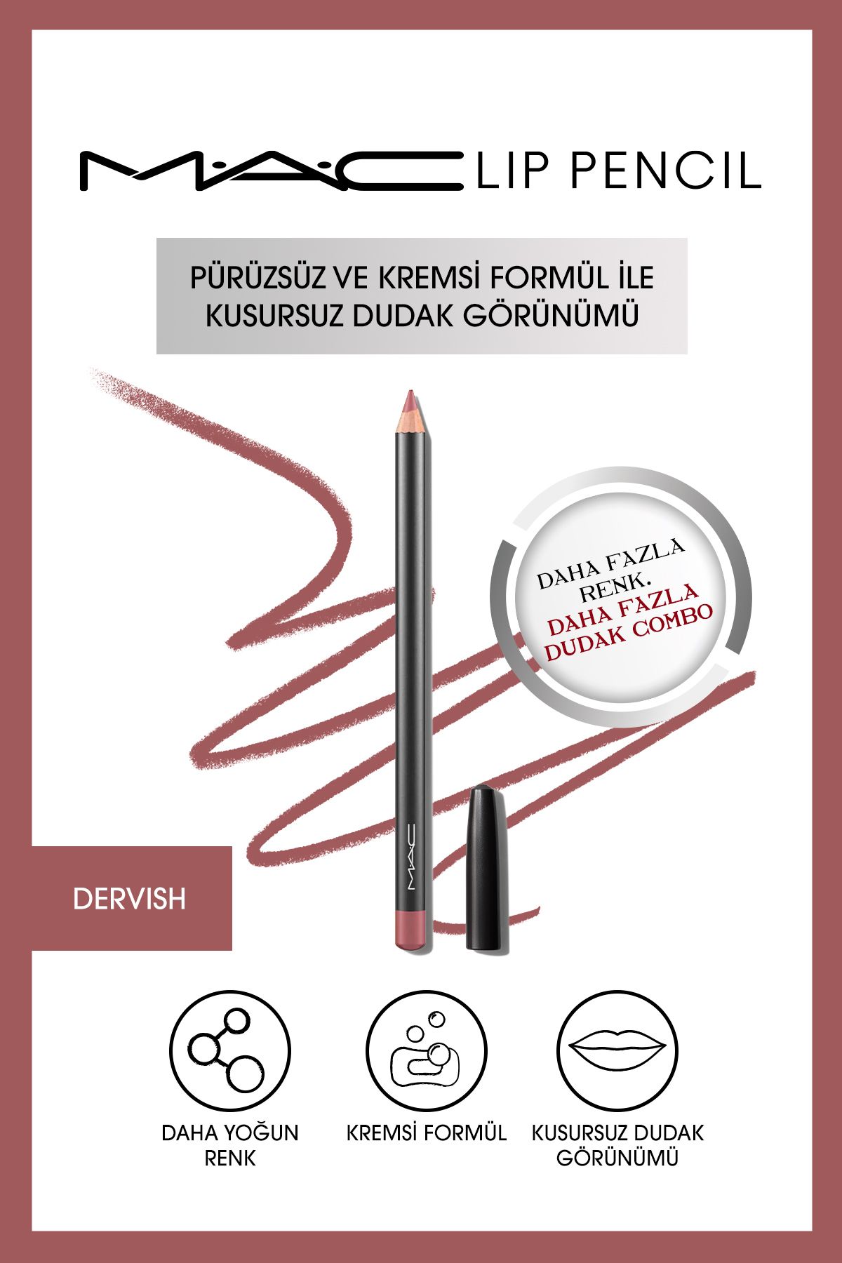 Mac Kremsi Kalıcı Dudak Kalemi - Lip Pencil - Dervish 1.45 G