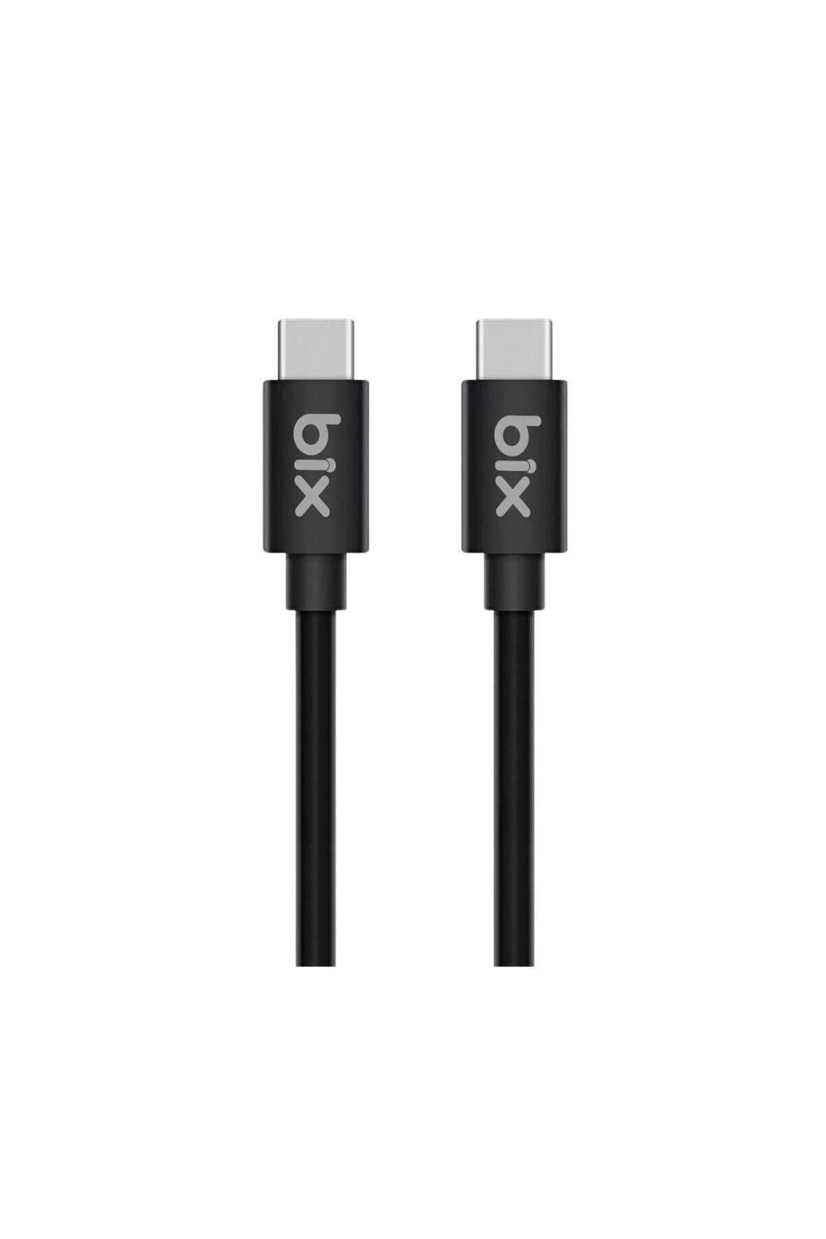 Bix Bx-uc02c 60w Type-c To Type-c Hızlı Şarj Ve Data Kablosu 1.2 Metre Siyah
