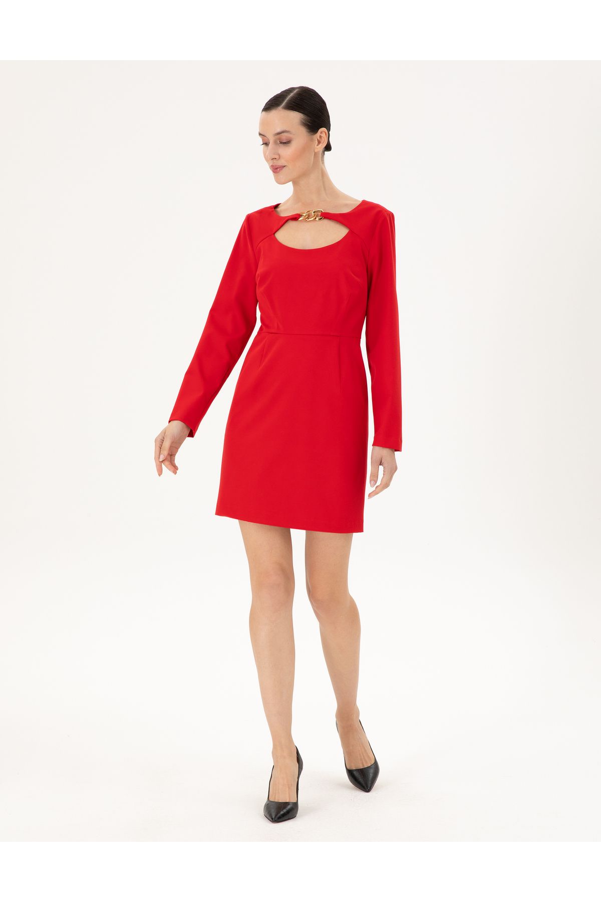 Pierre Cardin Kırmızı Regular Fit Dokuma Elbise 50292372-VR030