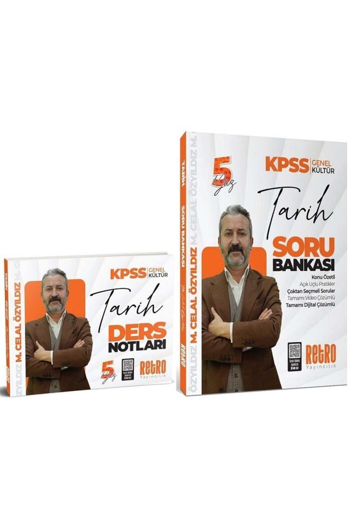 RETRO YAYINCILIK Retro 2025 KPSS Tarih 5Yüz Ders Notları + Soru Bankası 2 li Set - Mehmet Celal Özyıldız Retro Yayın