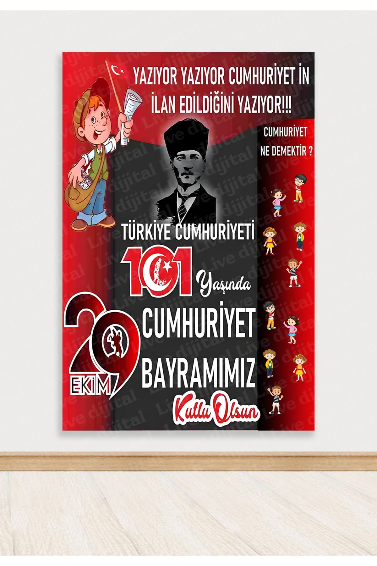 Live DijitaL Türkiye 101 Yaşında 100x150 29 Ekim Branda Afiş